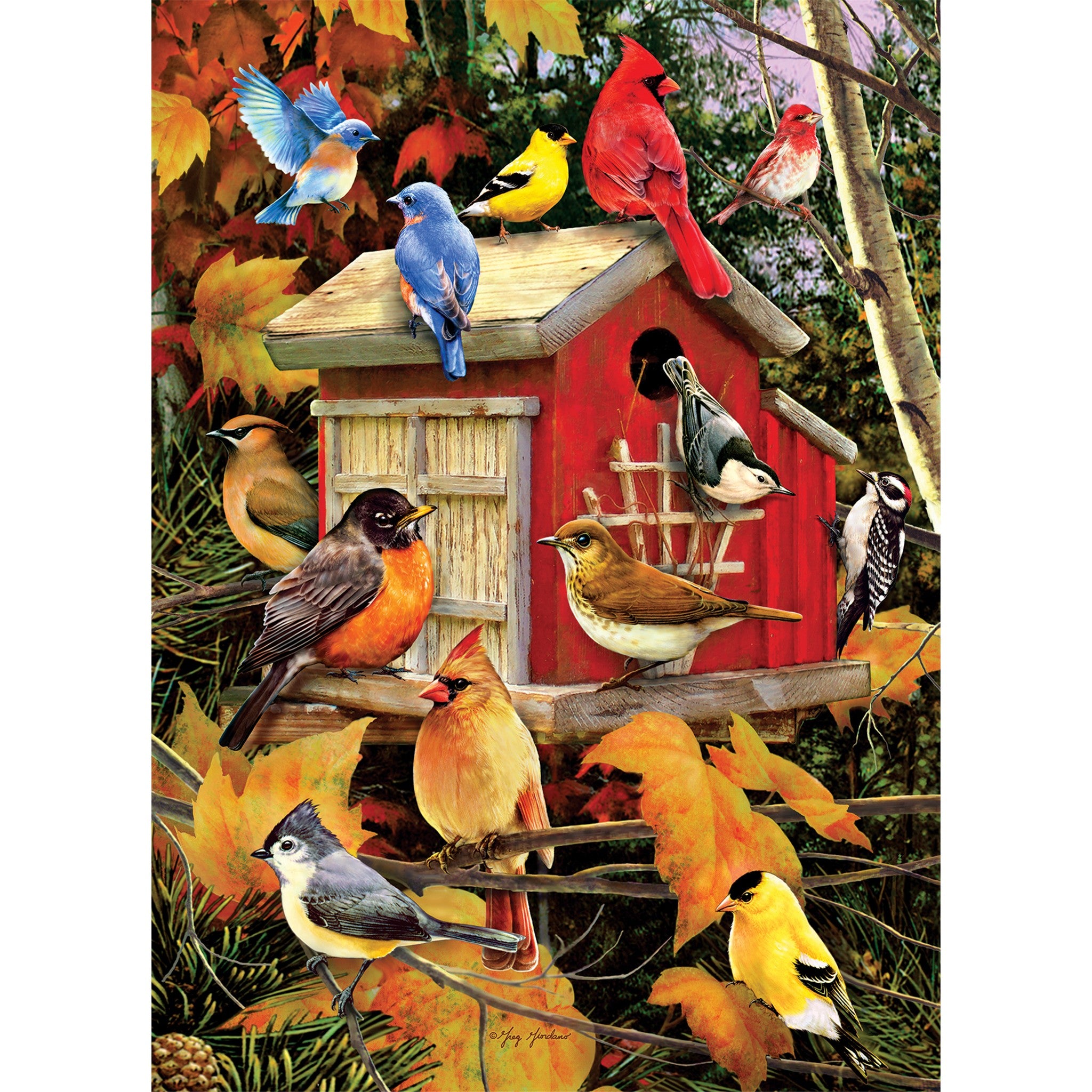 Fall Birdhouse 500 Piece Puzzle