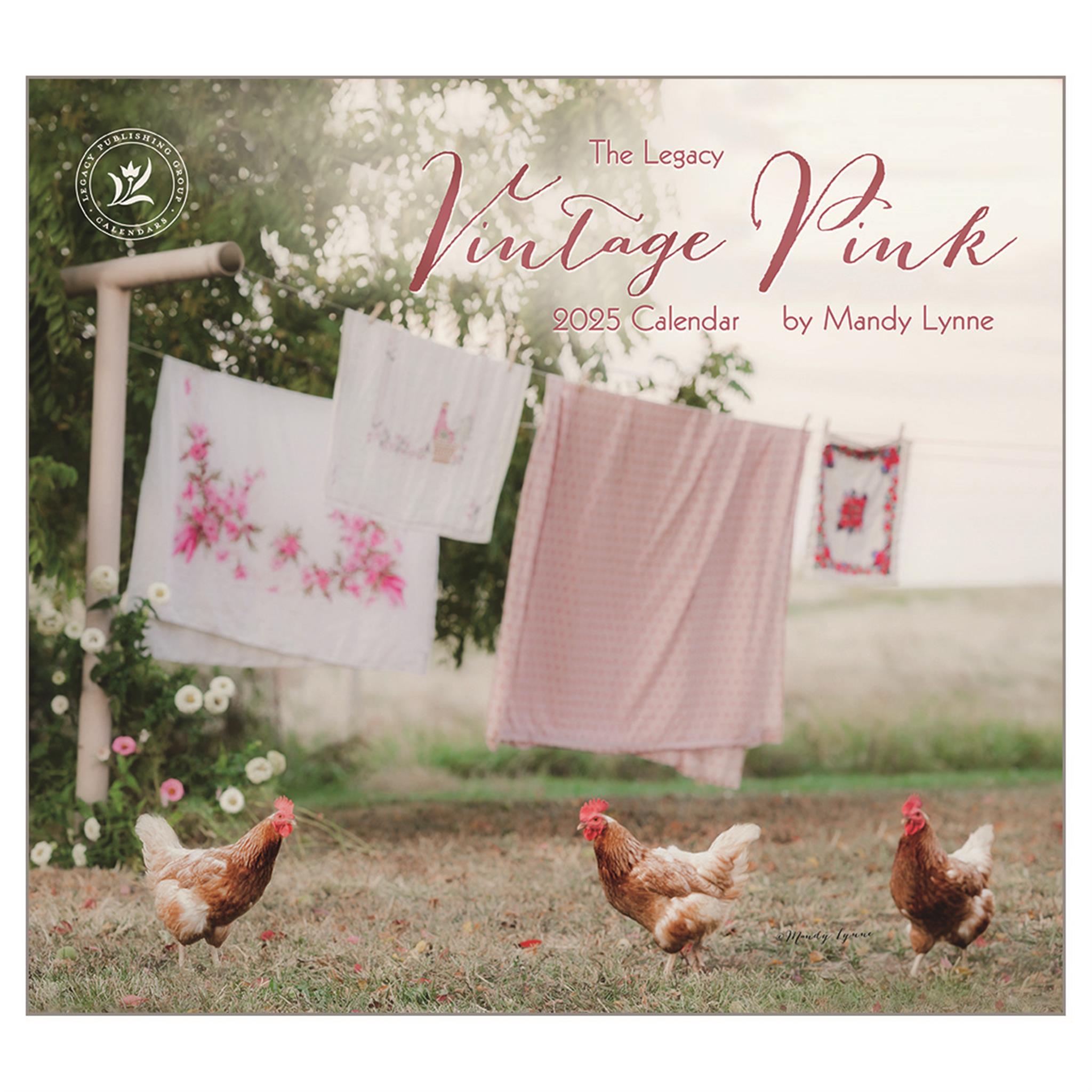 Vintage Pink Wall 2025 Calendar