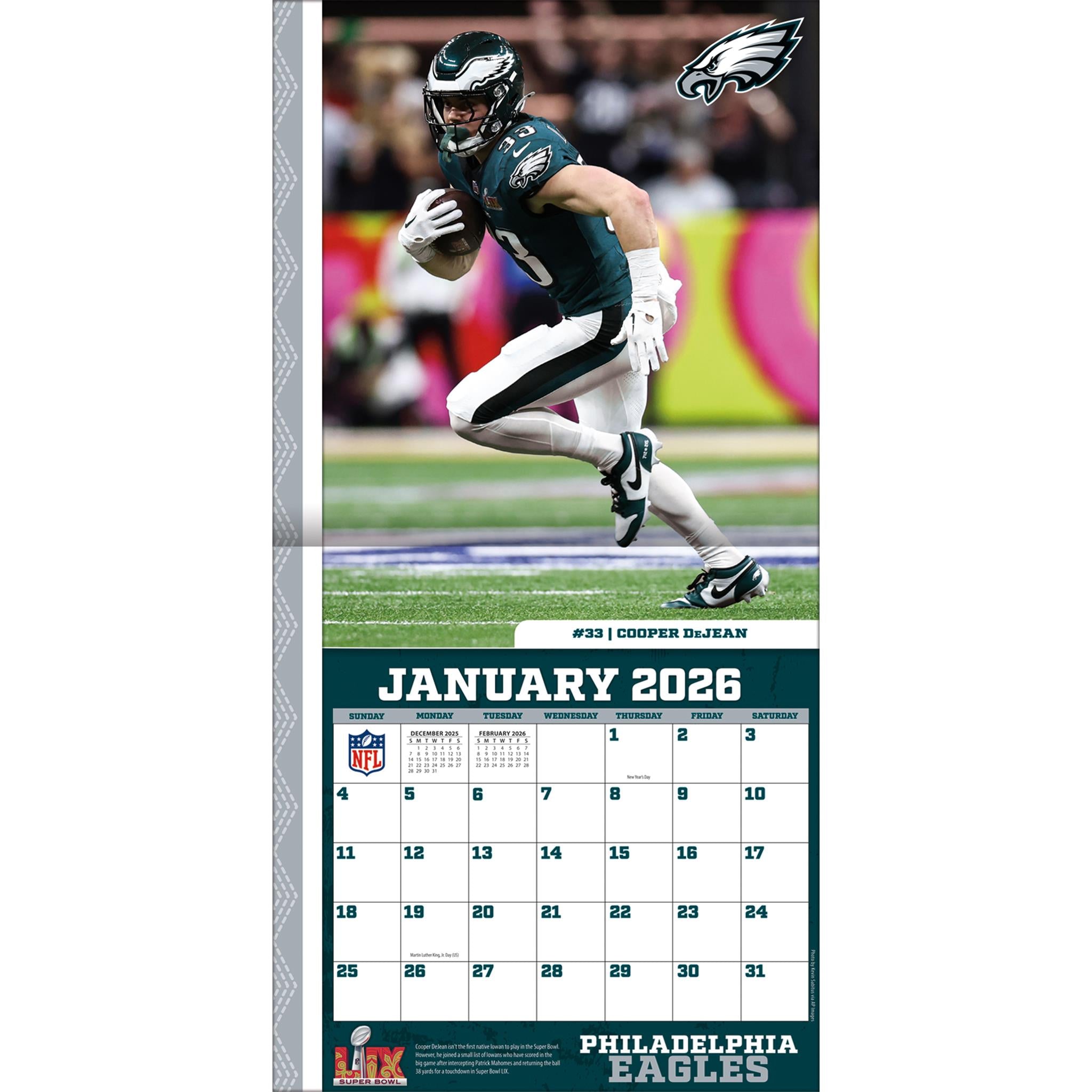 NFL Philadelphia Eagles 2026 Wall Calendar