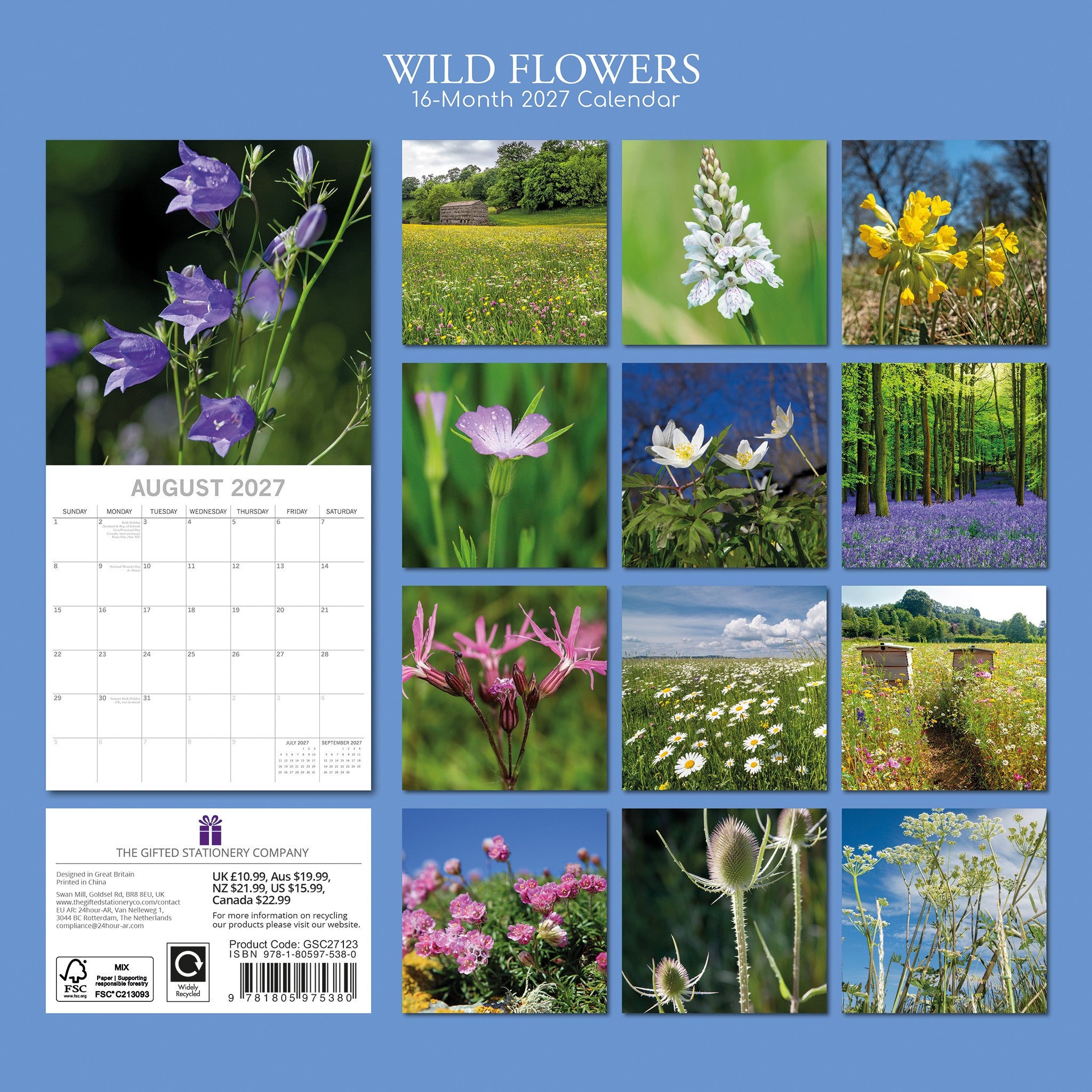 Wildflowers 2027 Wall Calendar
