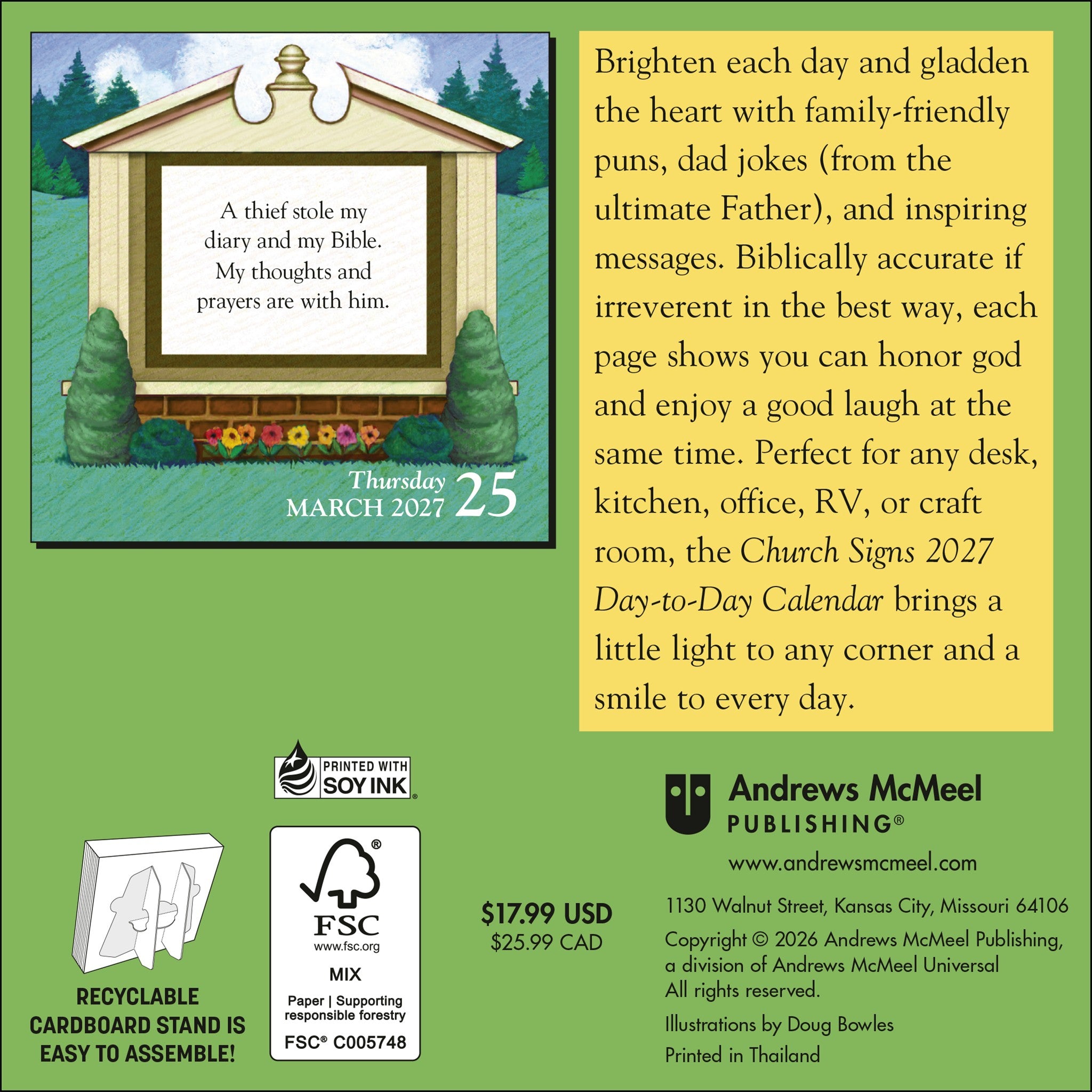 Church Signs 2027 Box Calendar