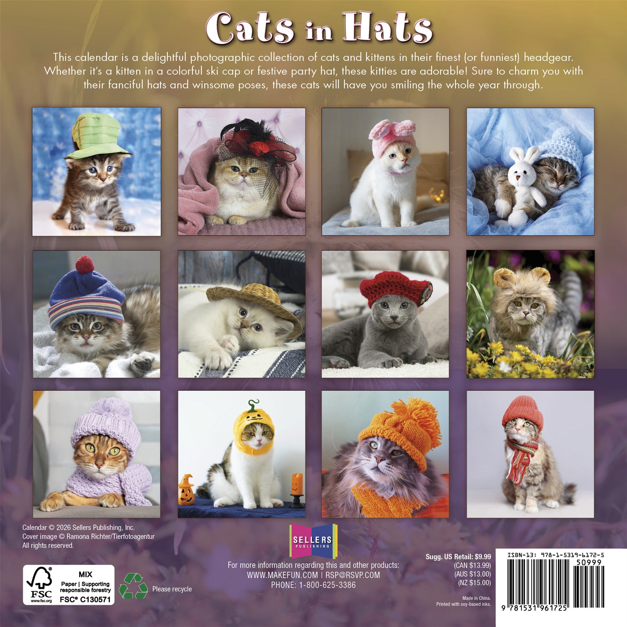 Cats in Hats 2027 Mini Calendar