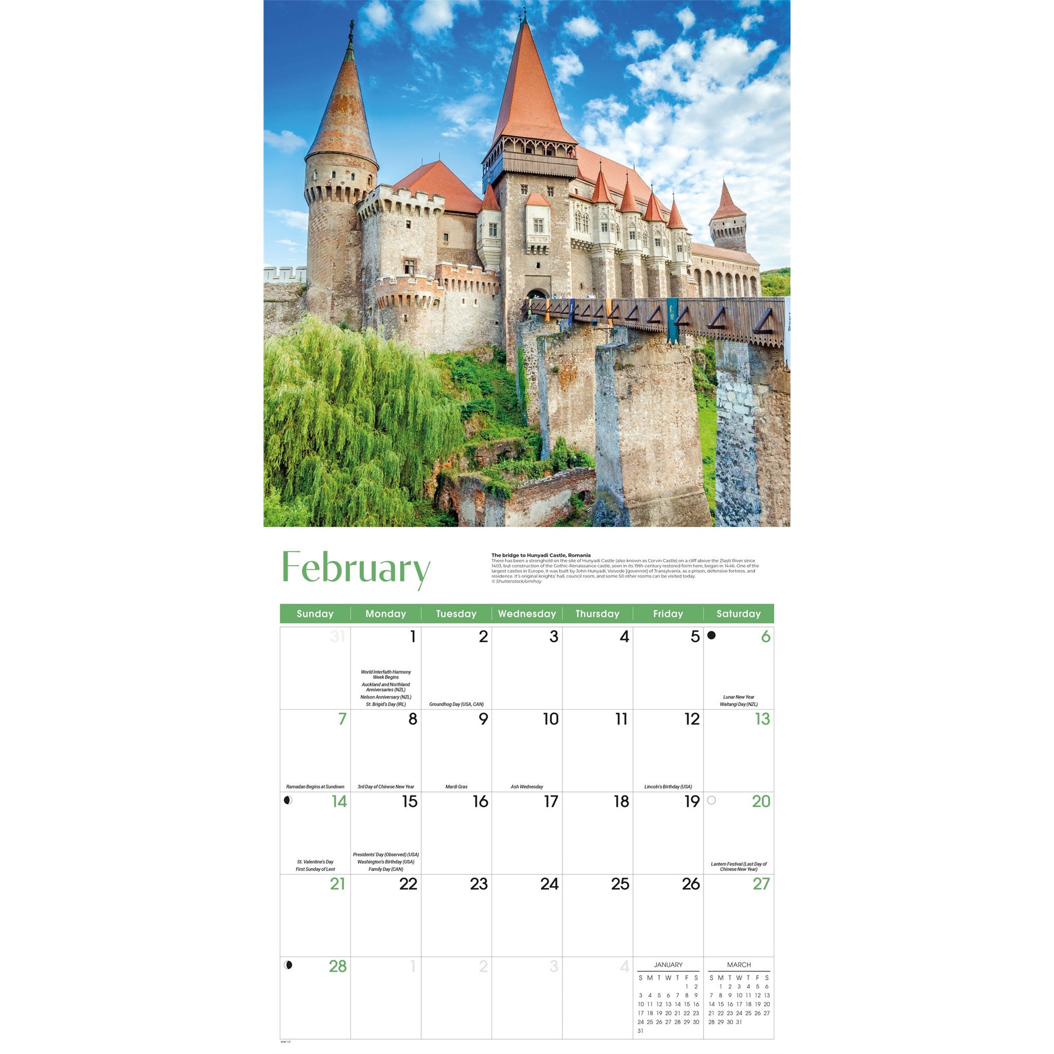 Castles 2027 Wall Calendar