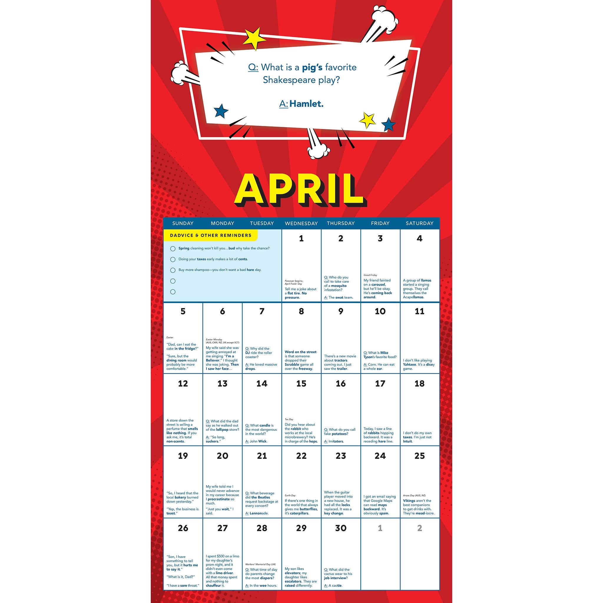 Dad Jokes 2026 Wall Calendar - Online Only