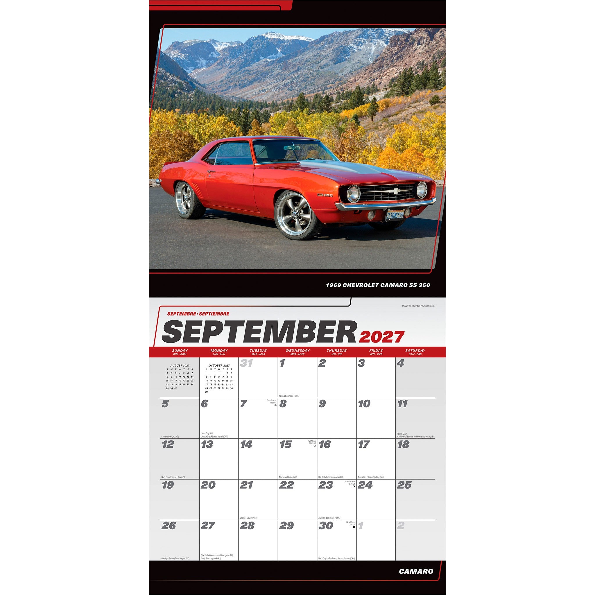 Camaro 2027 Wall Calendar