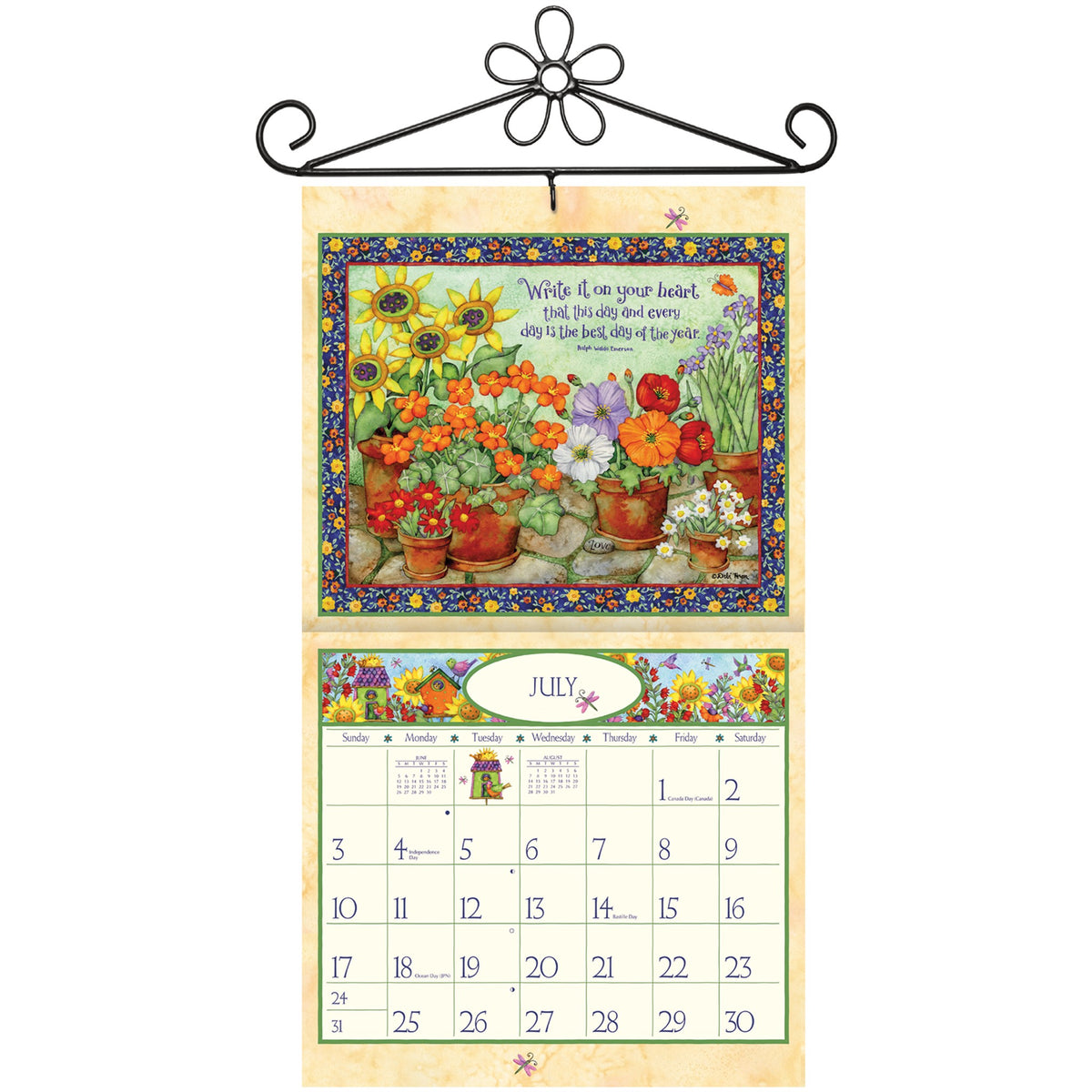 Flower Wrought Iron Calendar Hanger - Online Only