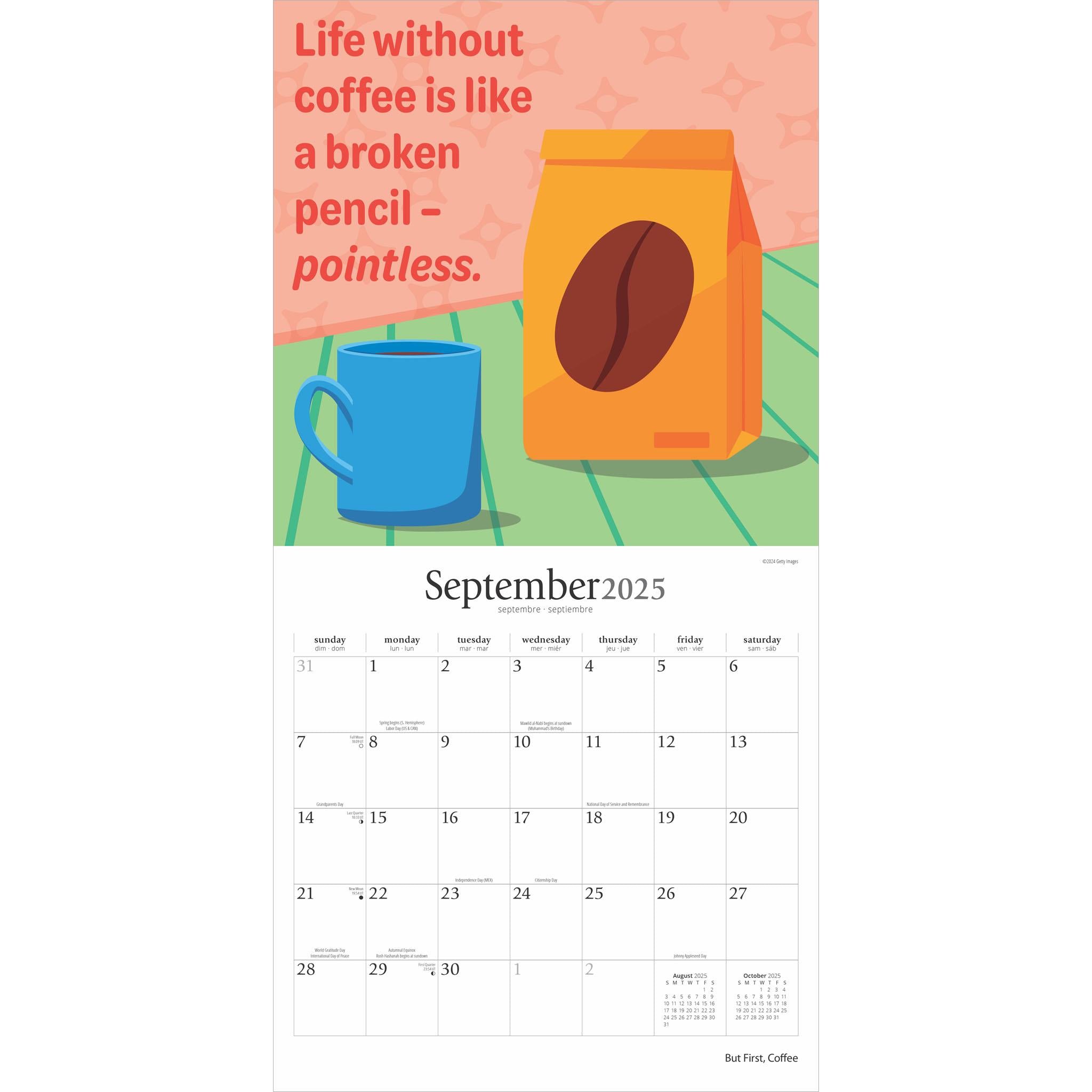 But First Coffee Wall 2025 Calendar