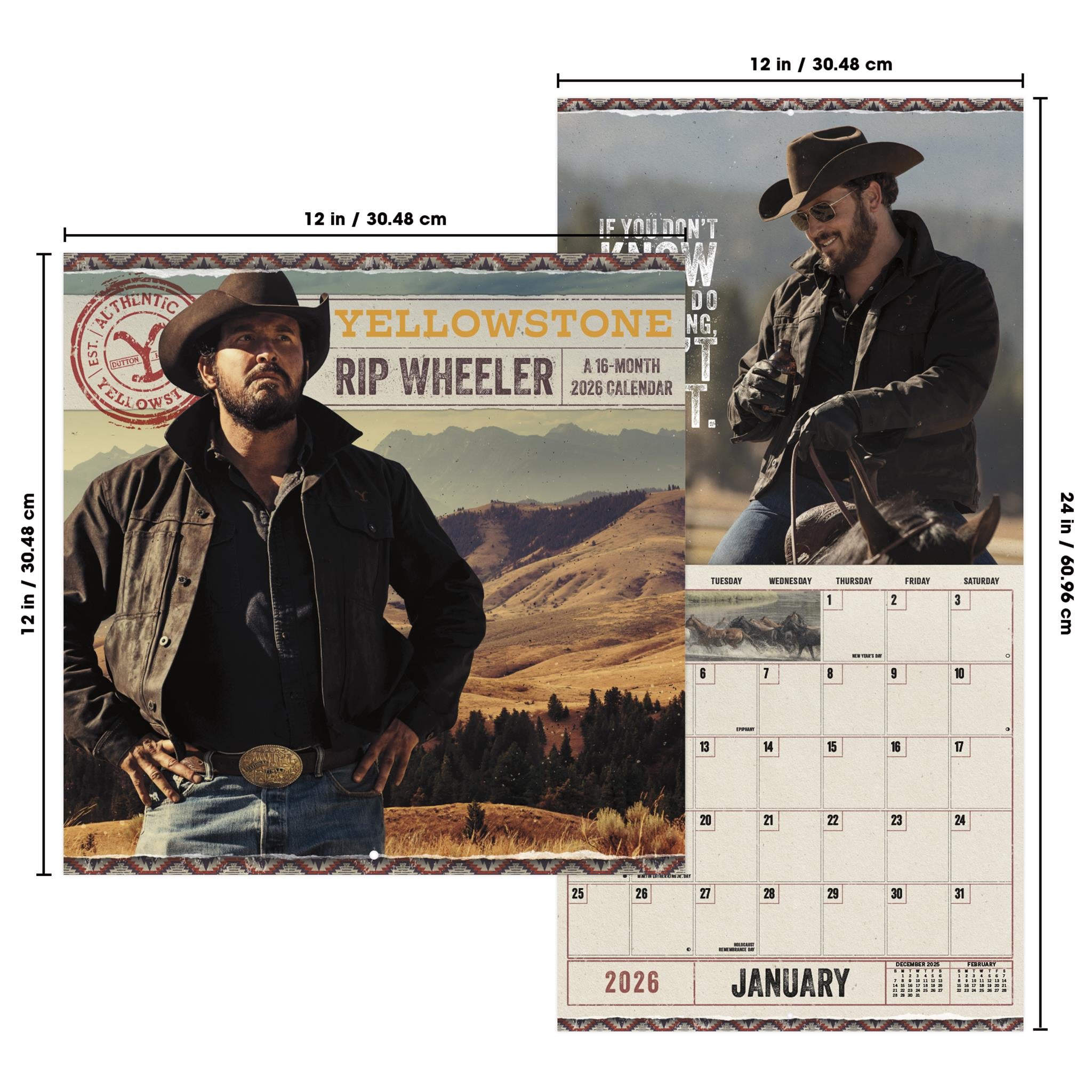 Yellowstone Rip Wheeler 2026 Wall Calendar - Online Only