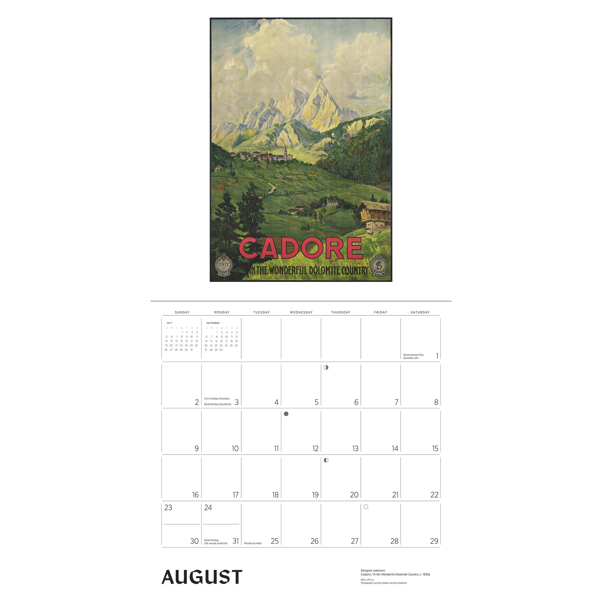 Italy Vintage Travel Posters 2026 Wall Calendar - Online Only
