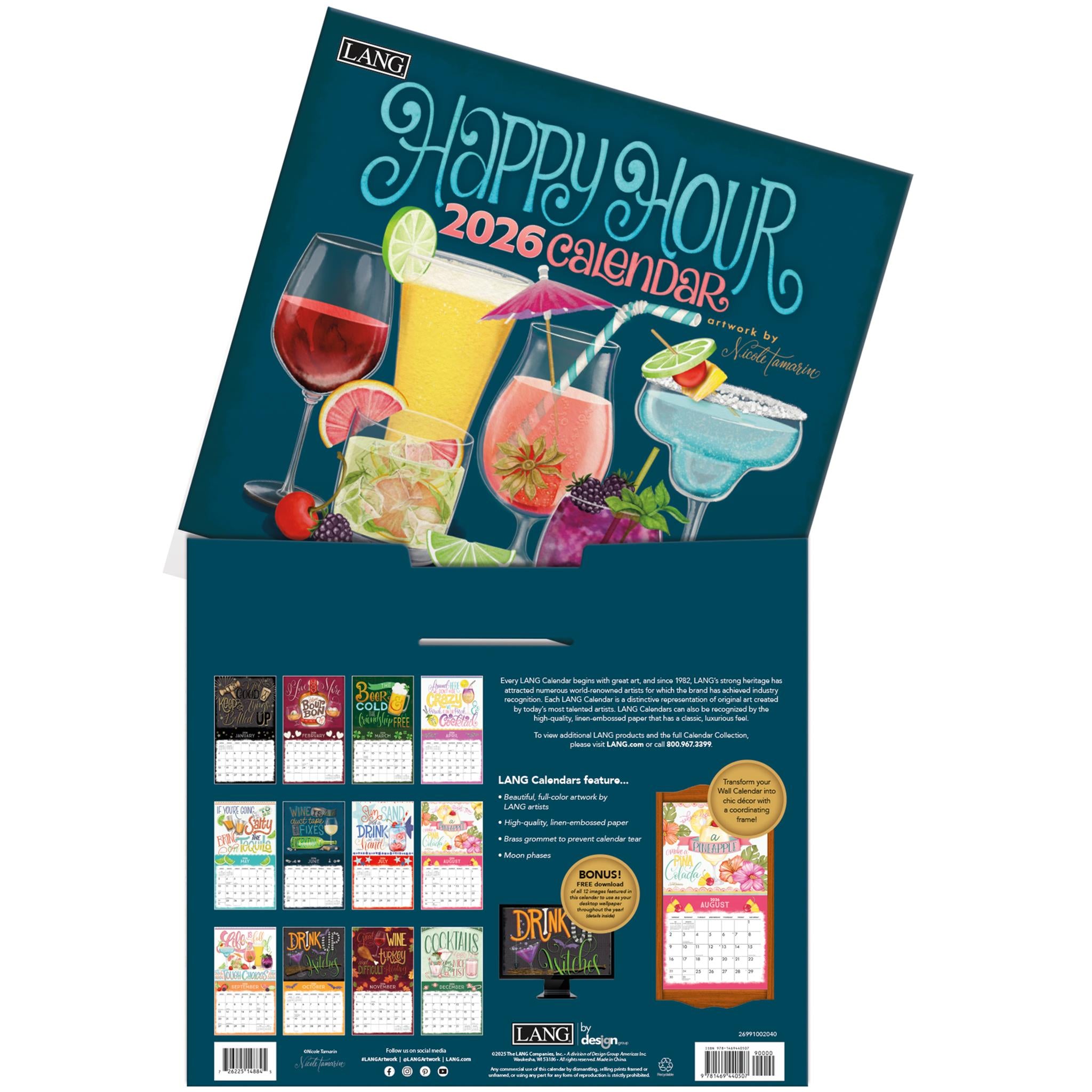 Happy Hour 2026 Deluxe Wall Calendar