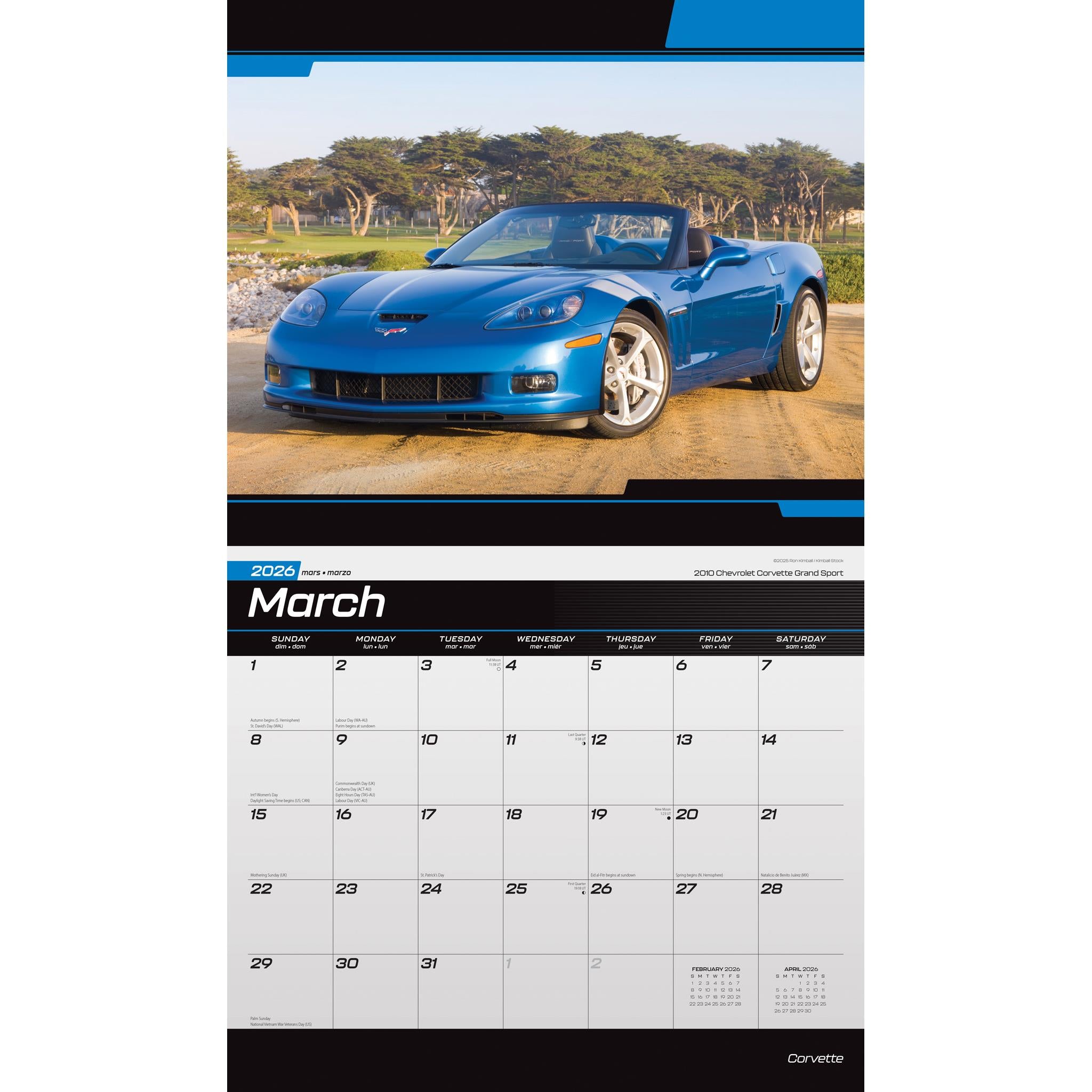 Corvette 2026 Wall Calendar