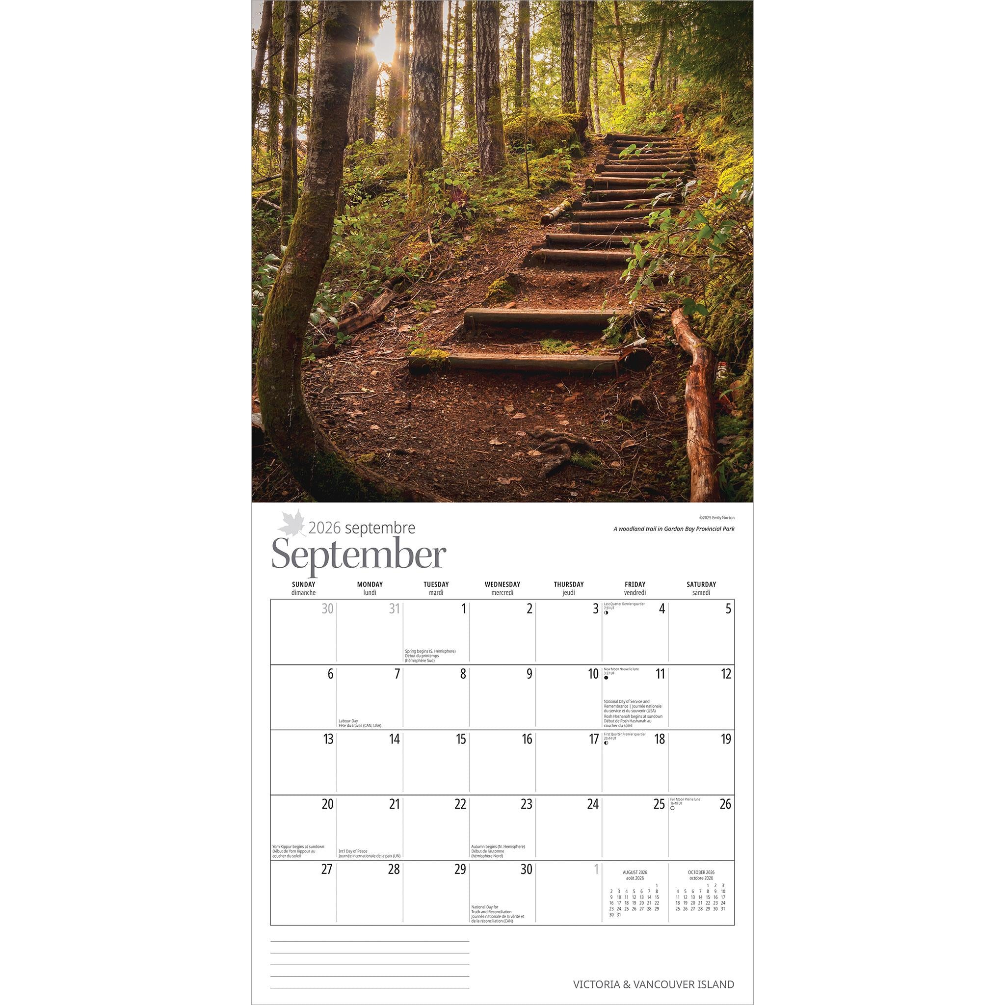 Victoria And Vancouver Island 2026 Wall Calendar