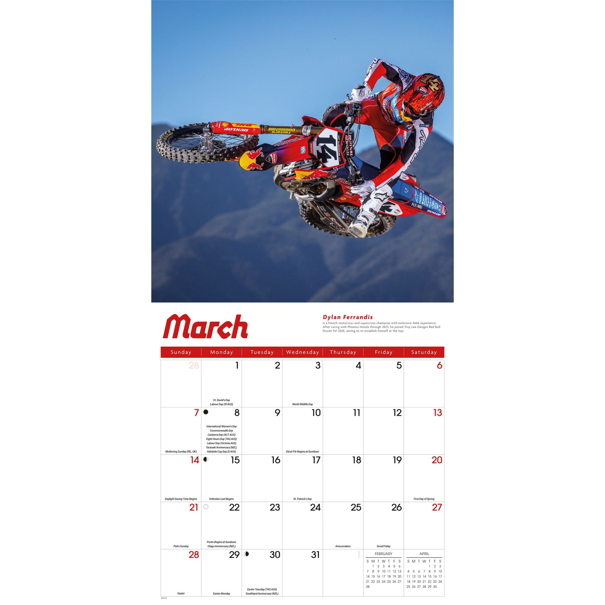 Motocross 2027 Wall Calendar