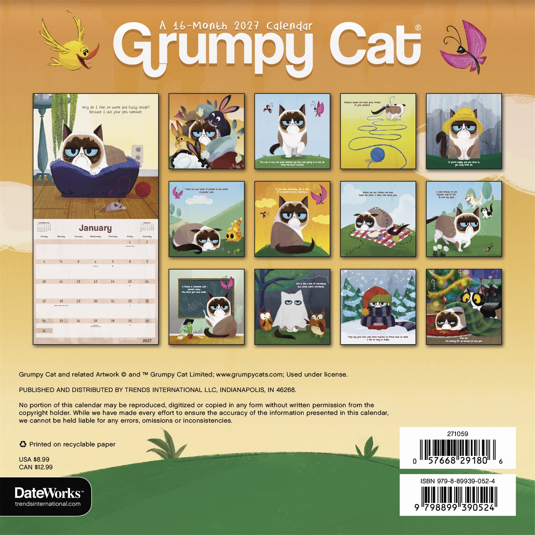 Grumpy Cat 2027 Mini Calendar - Online Only