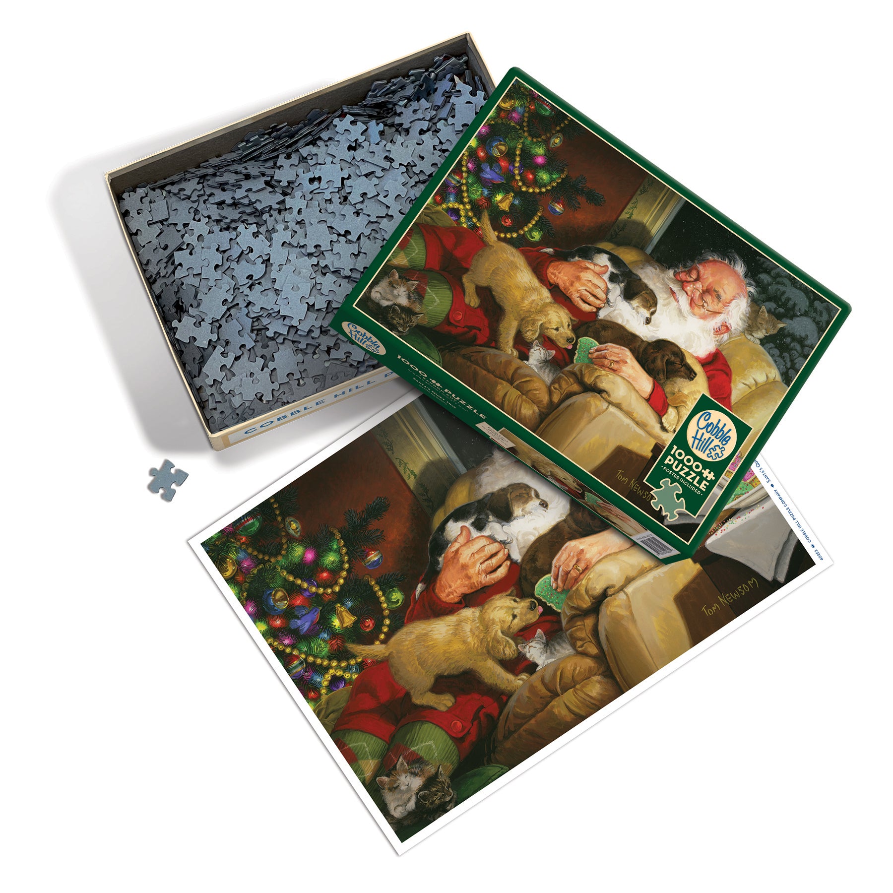 625012402521 Santa's Quiet Time 1000 Piece Puzzle Exclusive Cobble