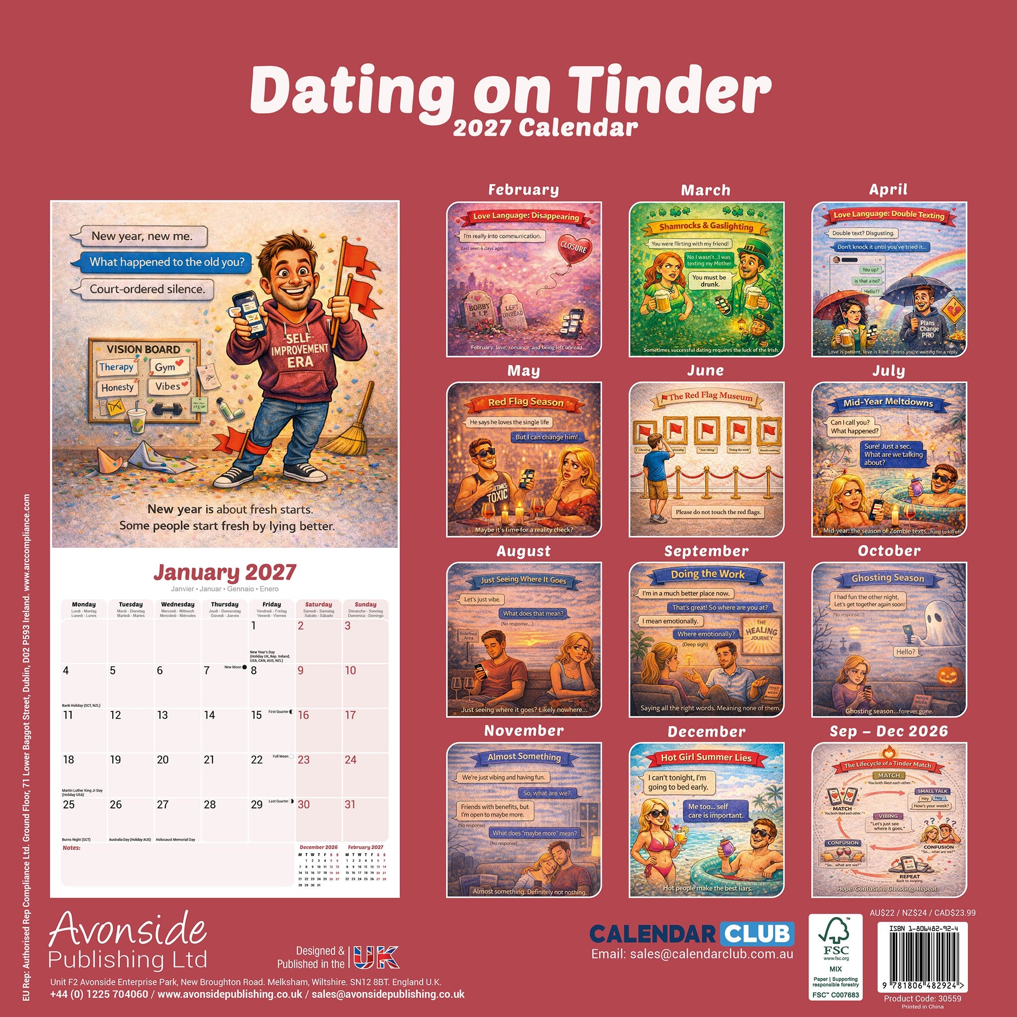 Dating on Tinder Exclusive 2027 Wall Calendar
