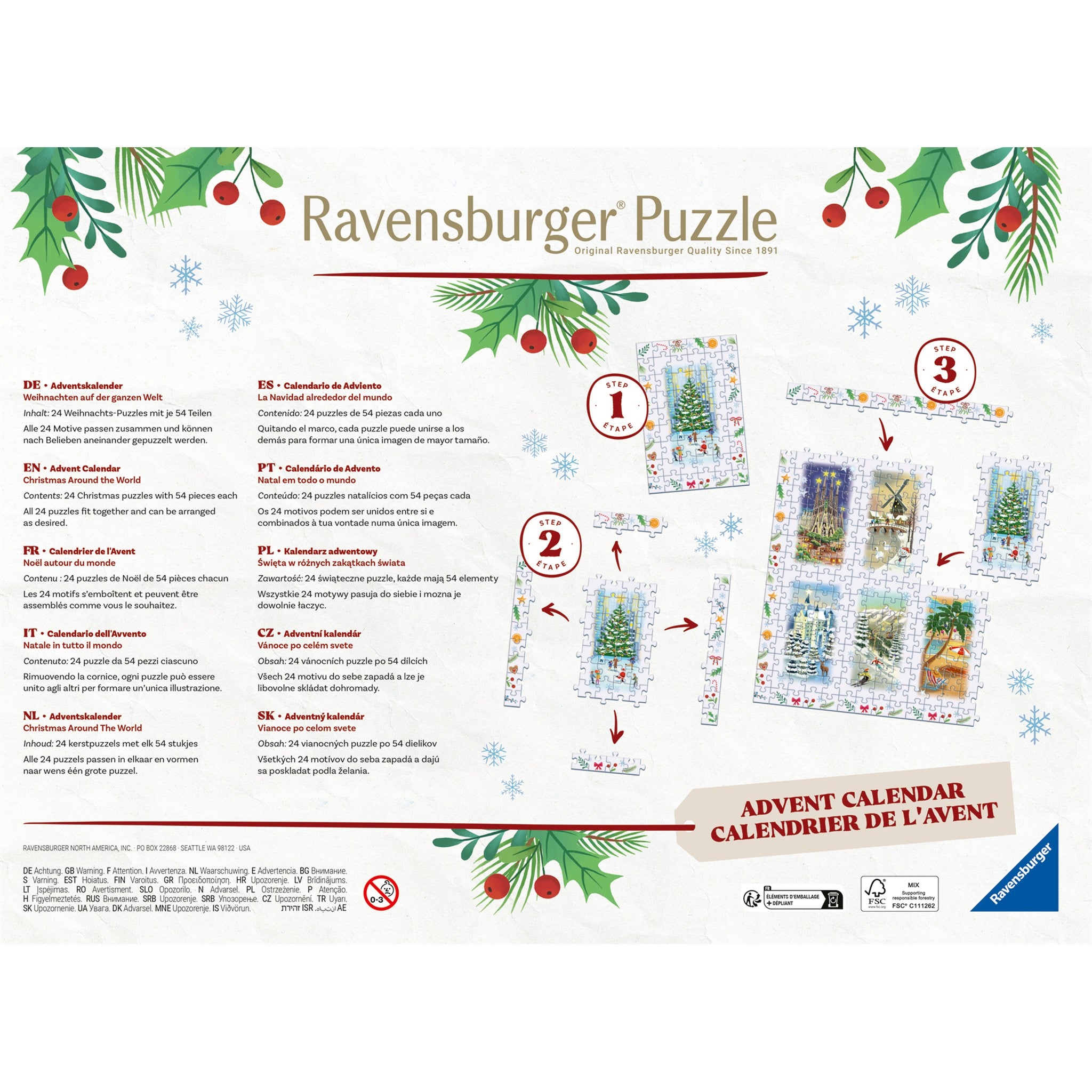 Ravensburger Advent Calendar 24 Mini 54 Piece Puzzles