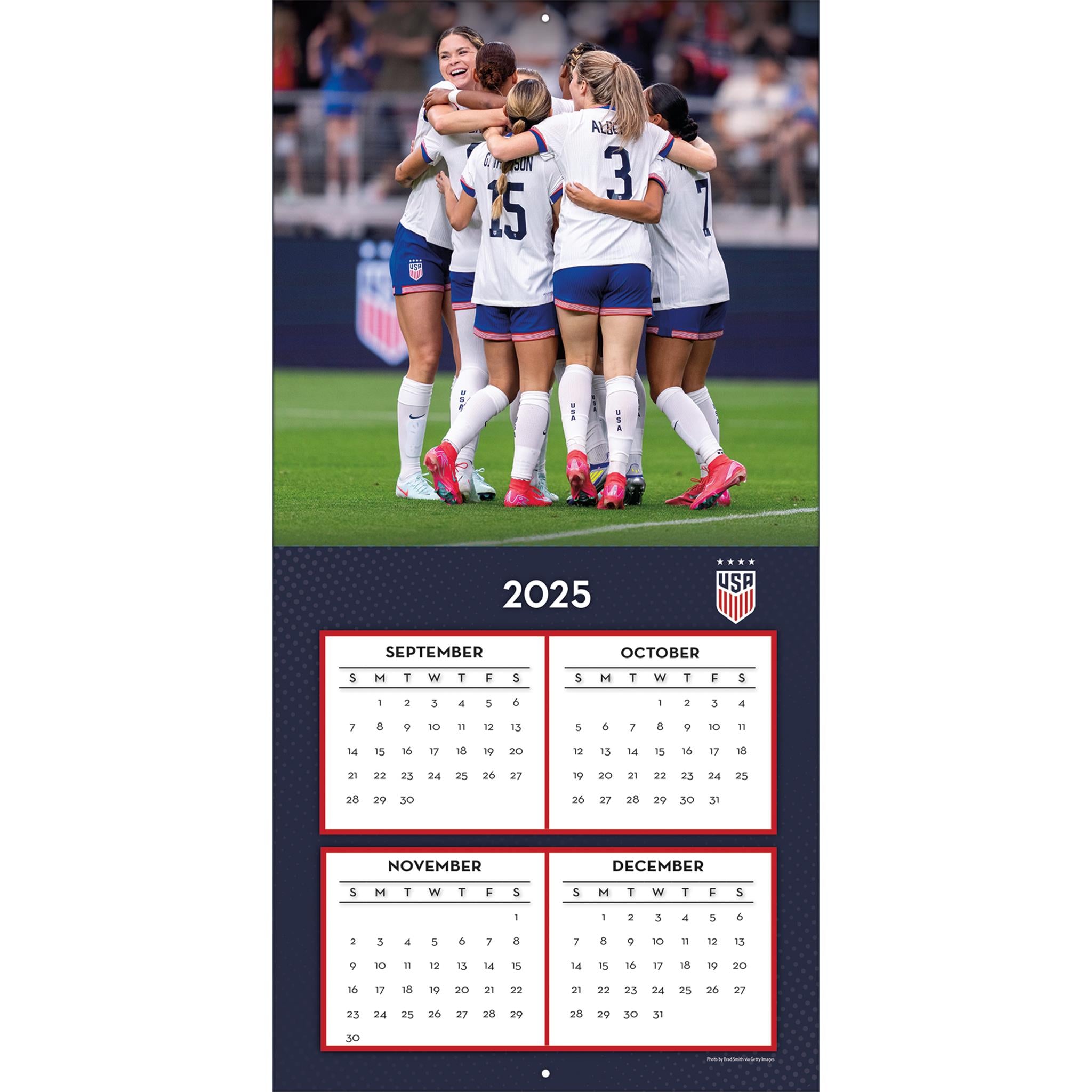 US Women's Soccer Team 2026 Wall Calendar
