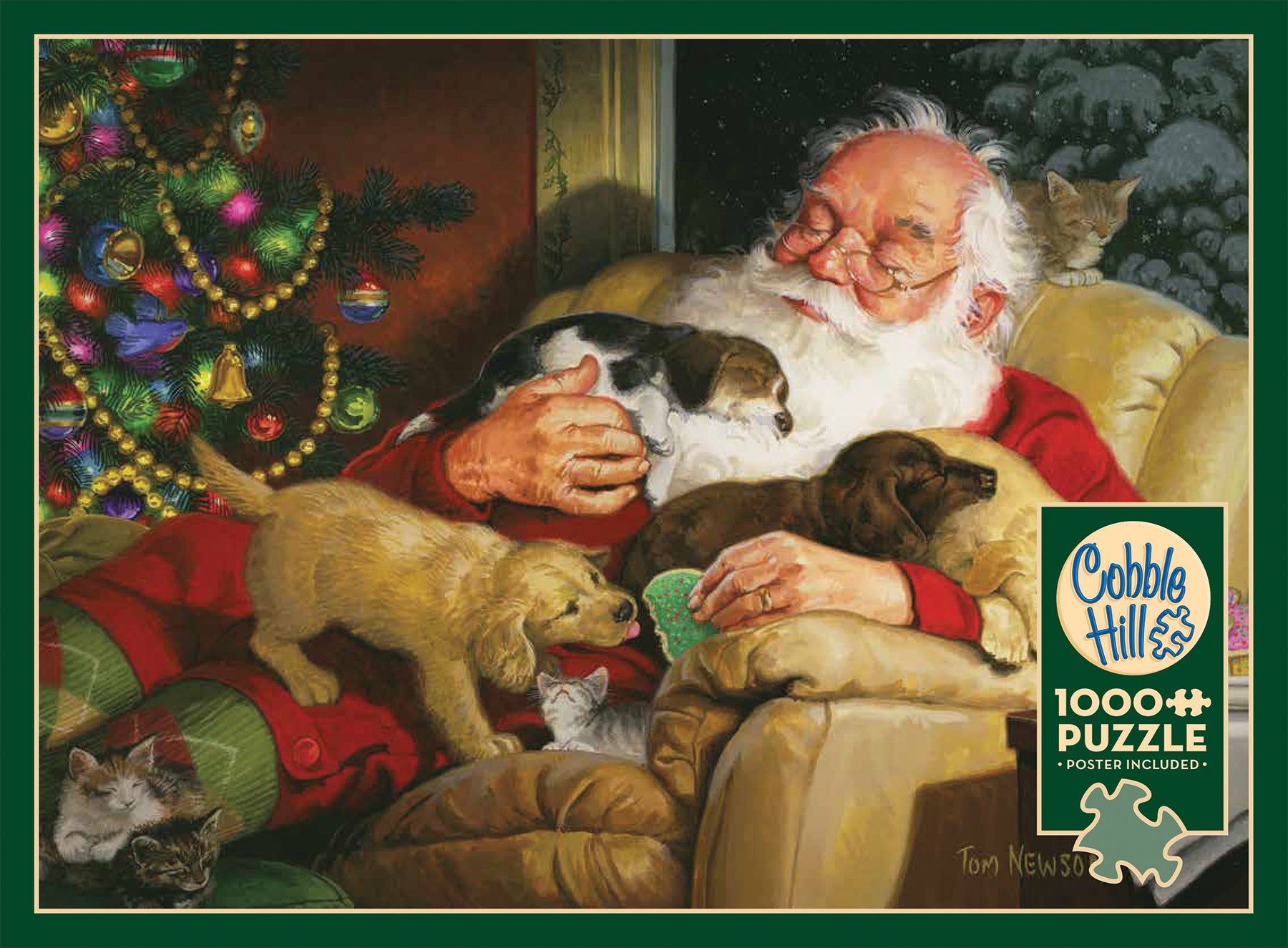 625012402521 Santa's Quiet Time 1000 Piece Puzzle Exclusive Cobble