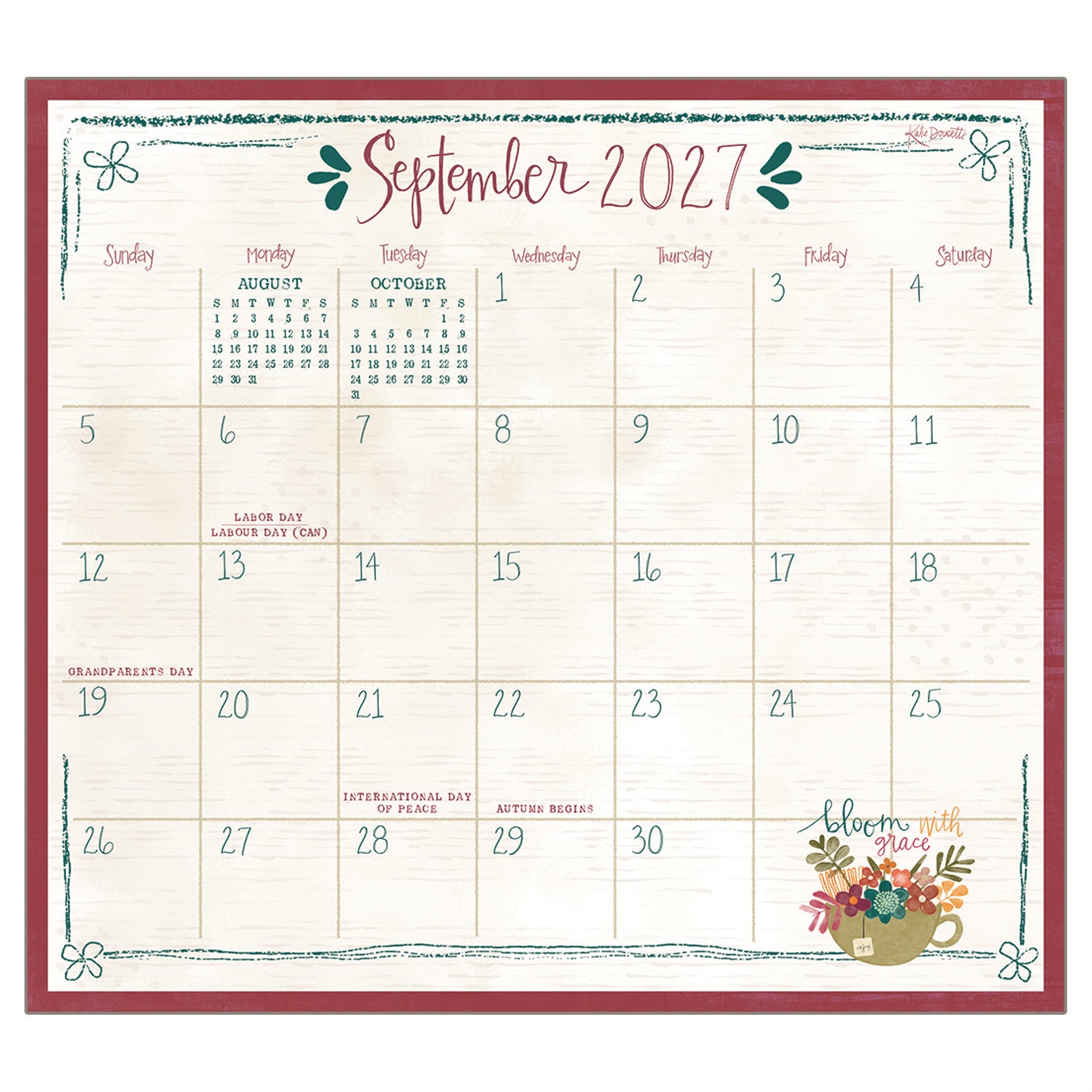 Tea 2027 Mini Magnetic Calendar - Online Only