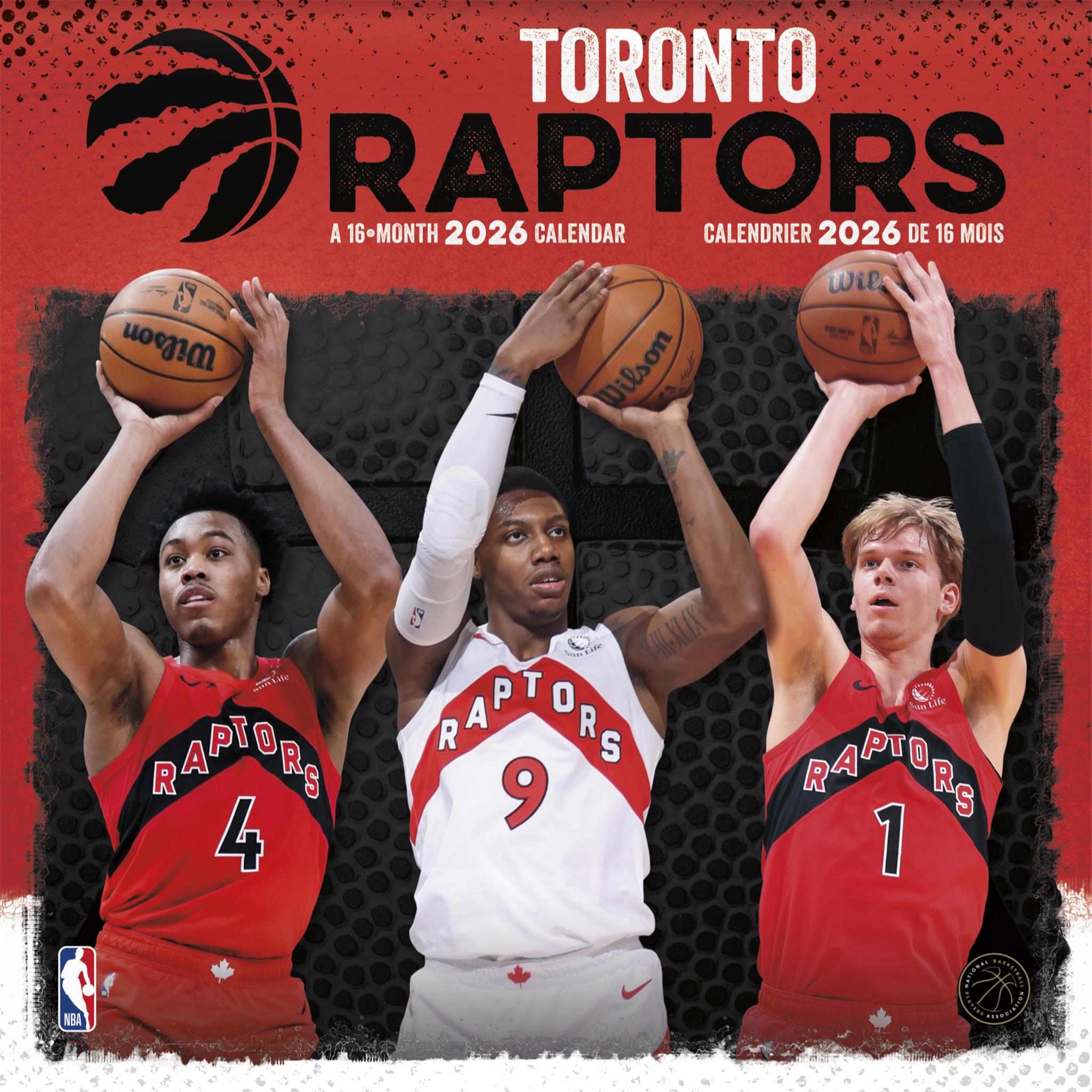 NBA Toronto Raptors Bilingual 2026 Wall Calendar