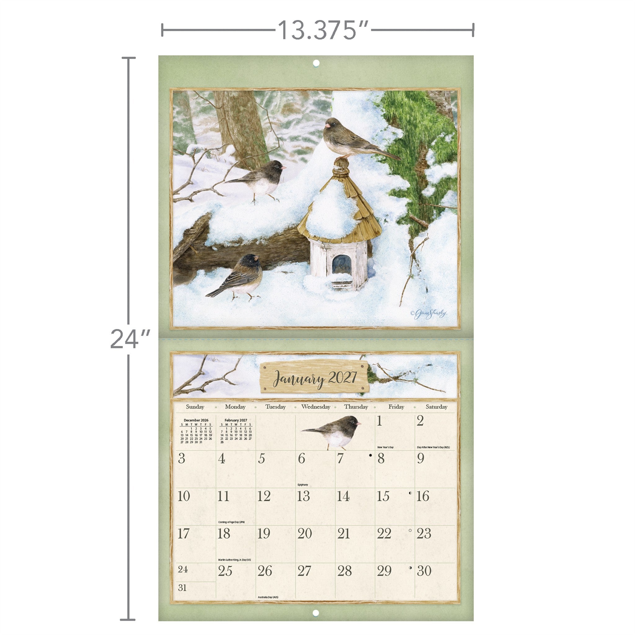 Birds In The Garden 2027 Wall Calendar - Online Only