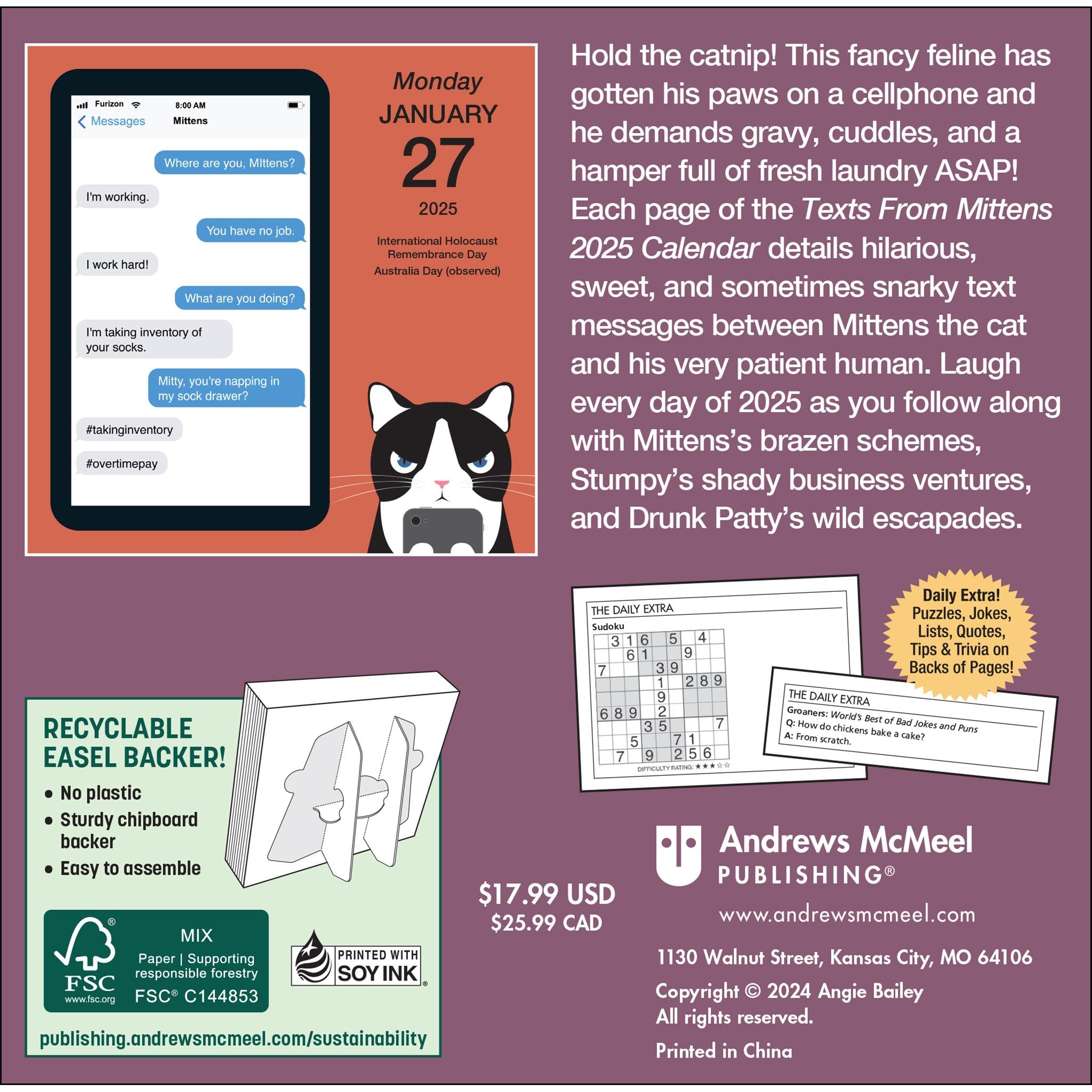Texts From Mittens The Cat Box 2025 Calendar