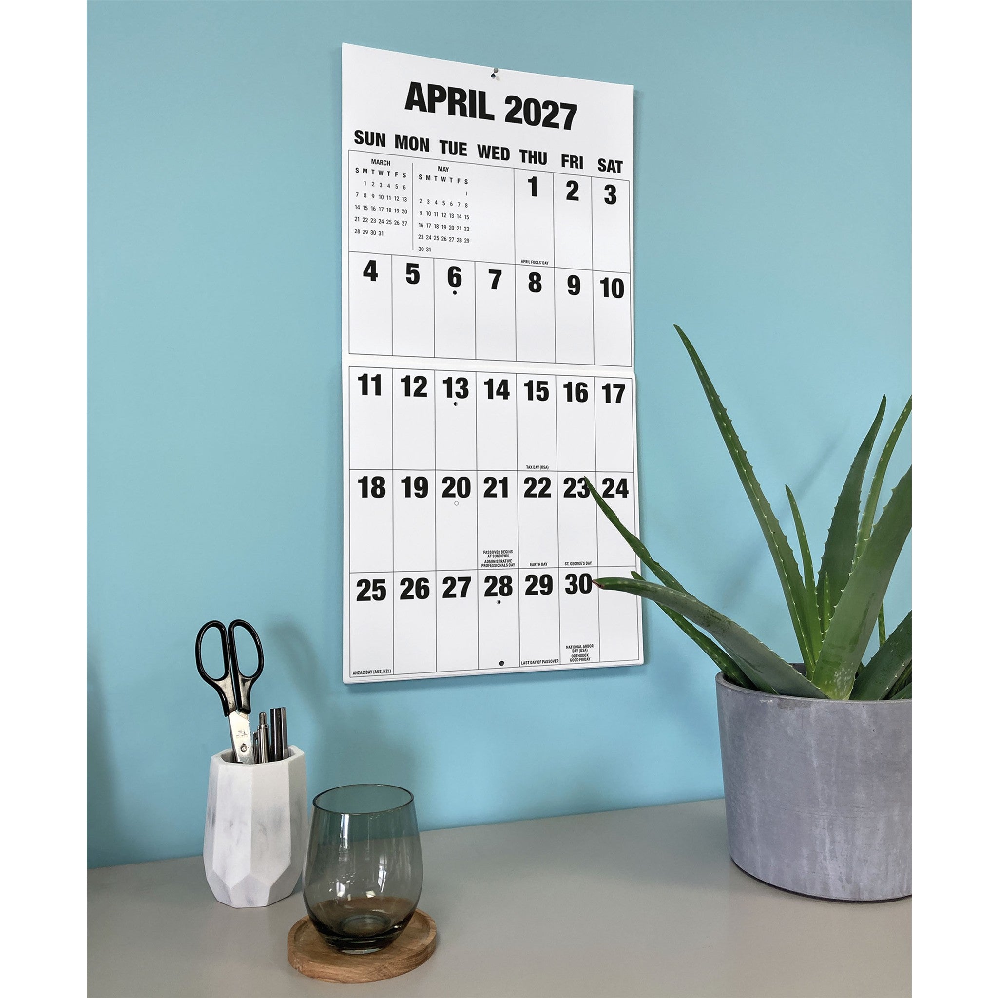 Big Letters Big Numbers 2027 Wall Calendar