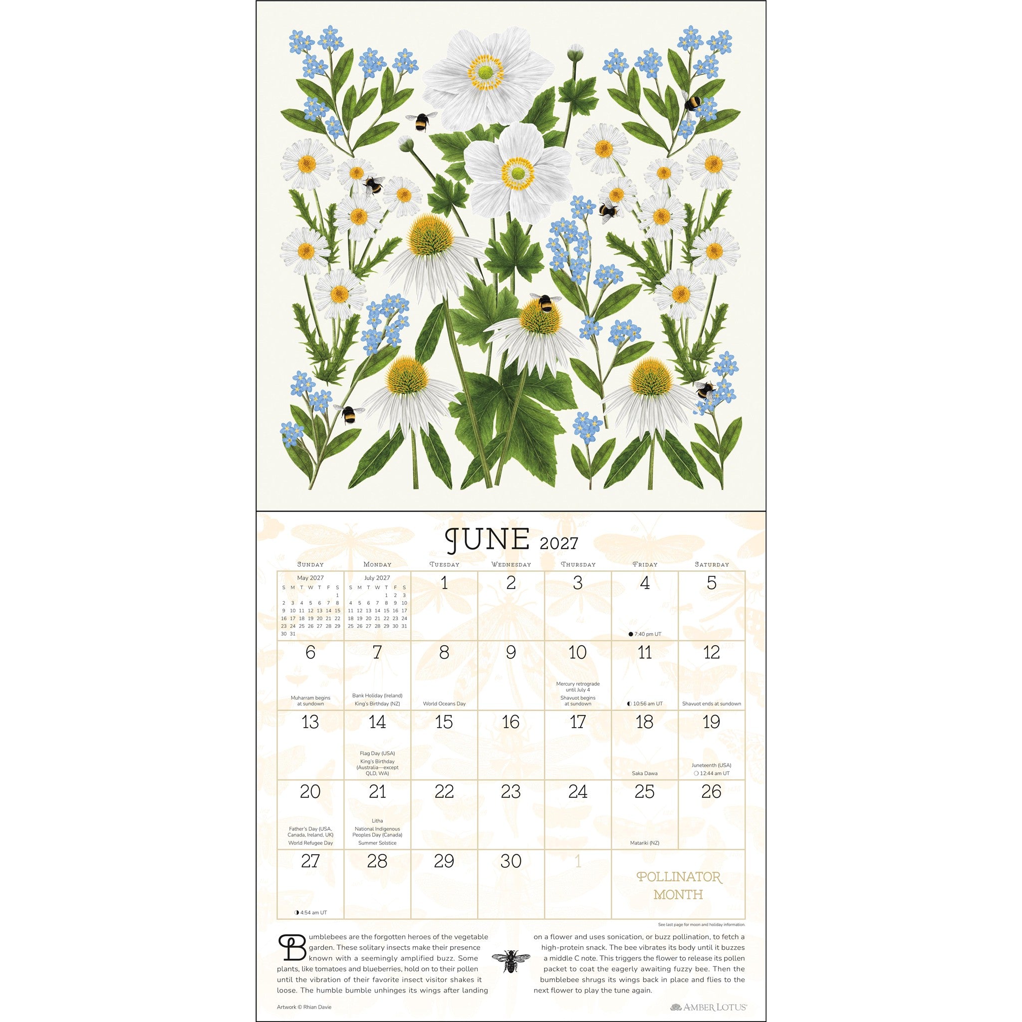 Praise for the Pollinators 2027 Wall Calendar - Online Only