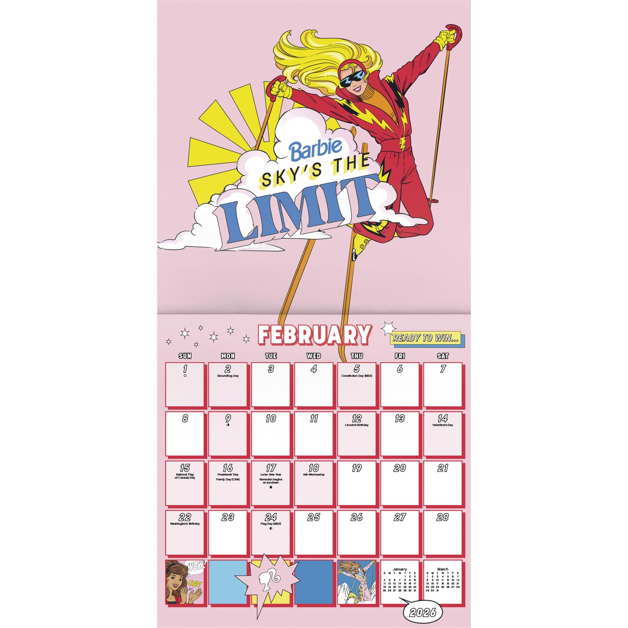Barbie Comic 2026 Wall Calendar
