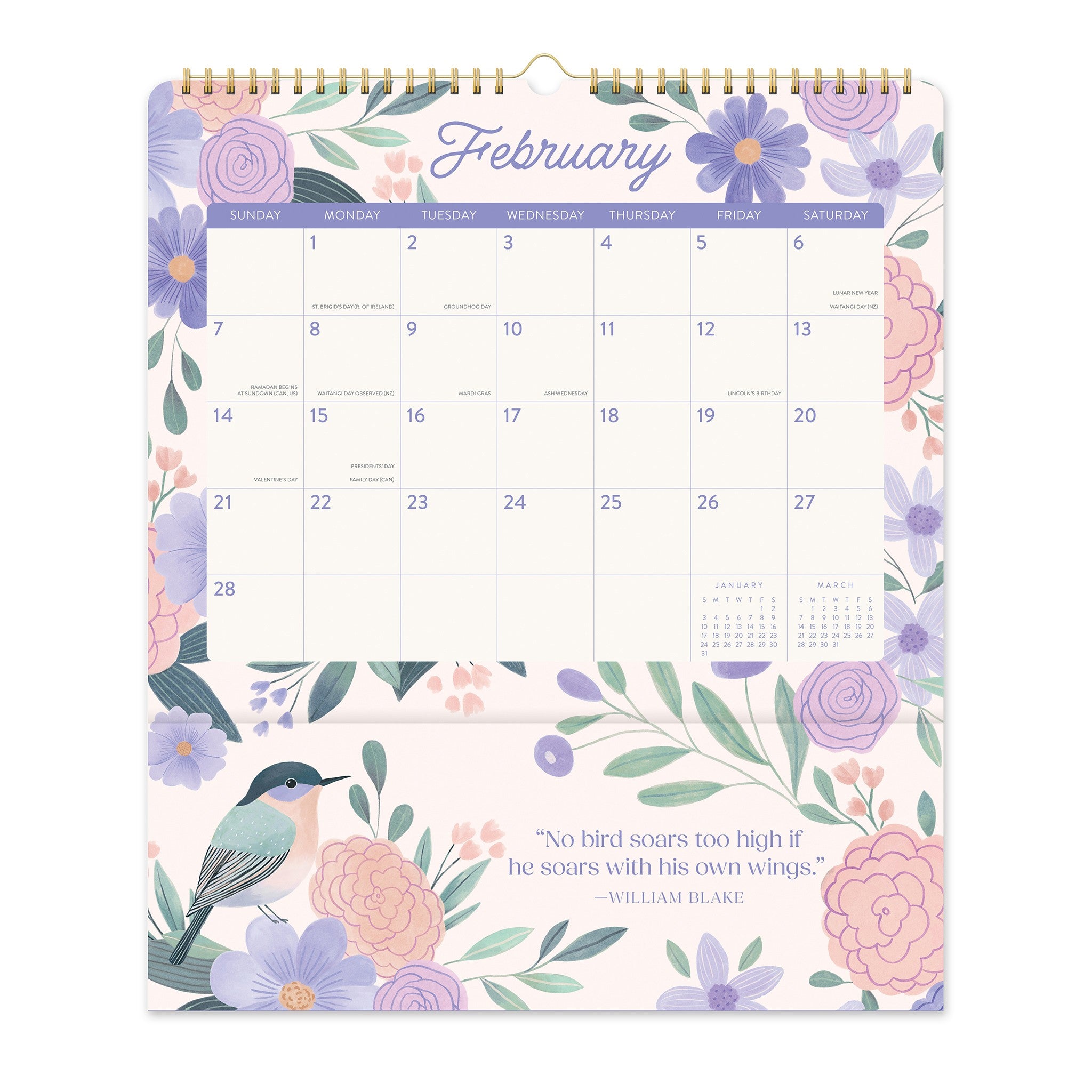 Birds and Blooms Pocket Plus 2027 Wall Calendar