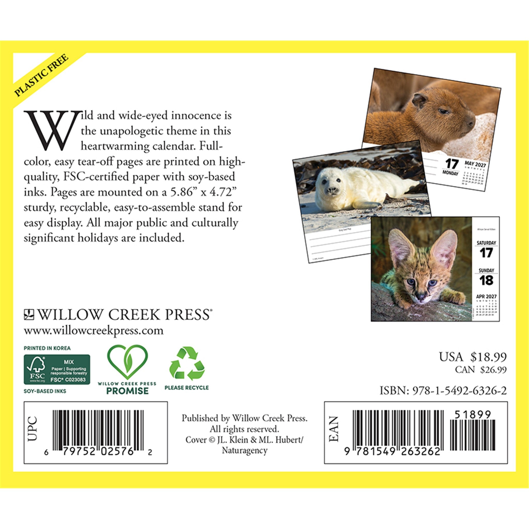 Baby Animals 2027 Box Calendar - Online Only