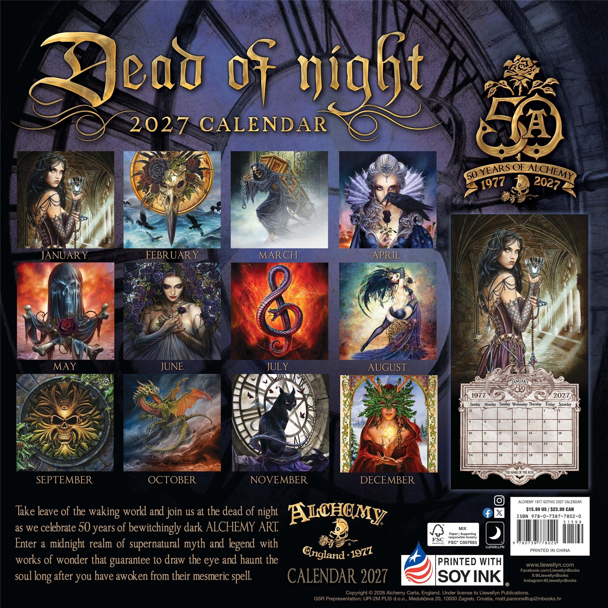 Alchemy 1977 Gothic 2027 Wall Calendar