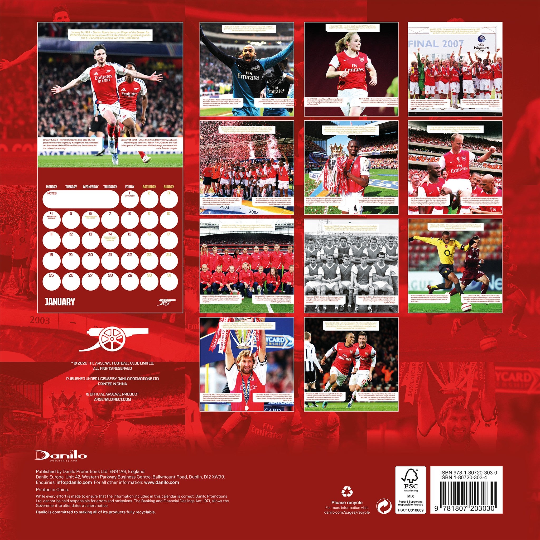 Arsenal 2027 Wall Calendar