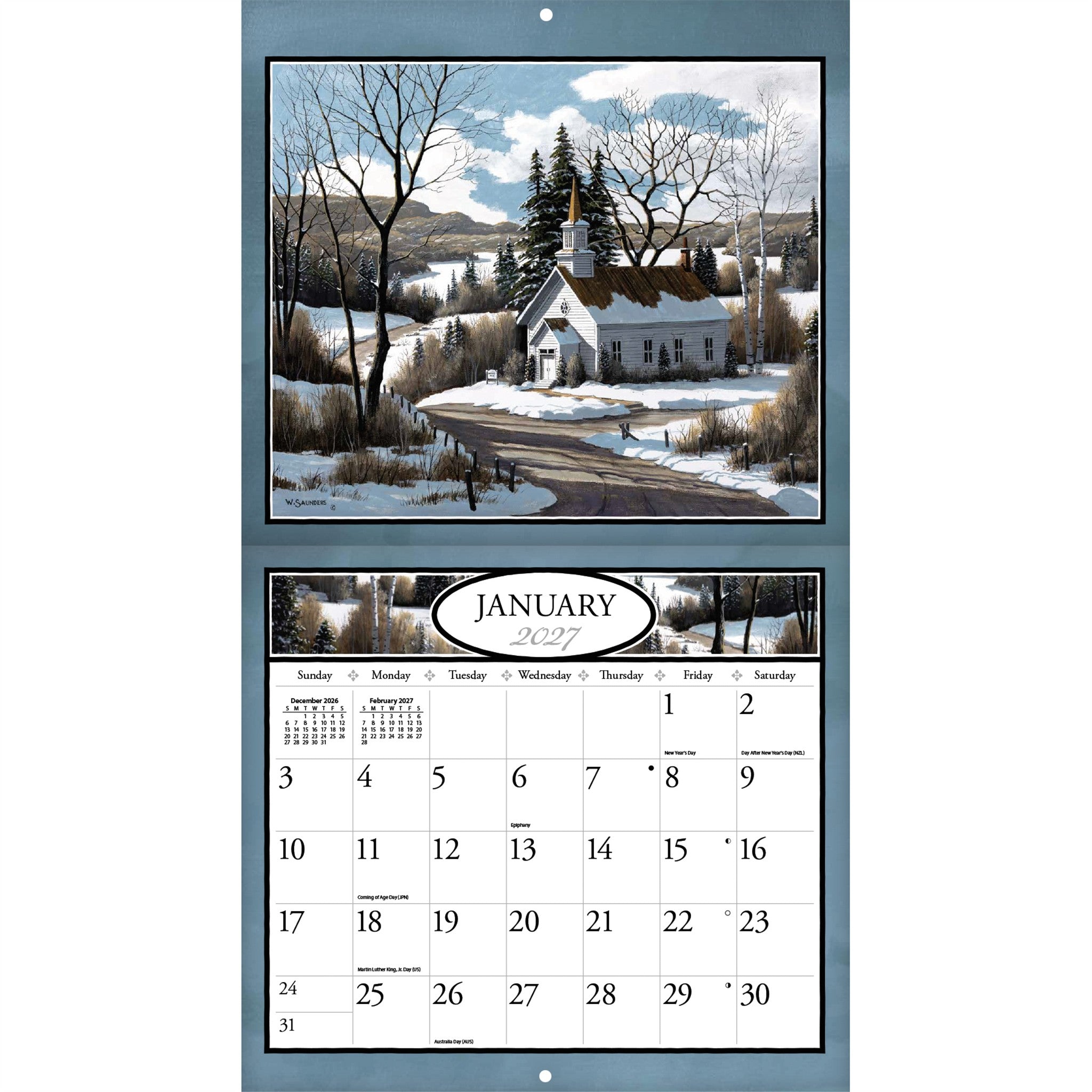 Country Churches 2027 Wall Calendar - Online Only