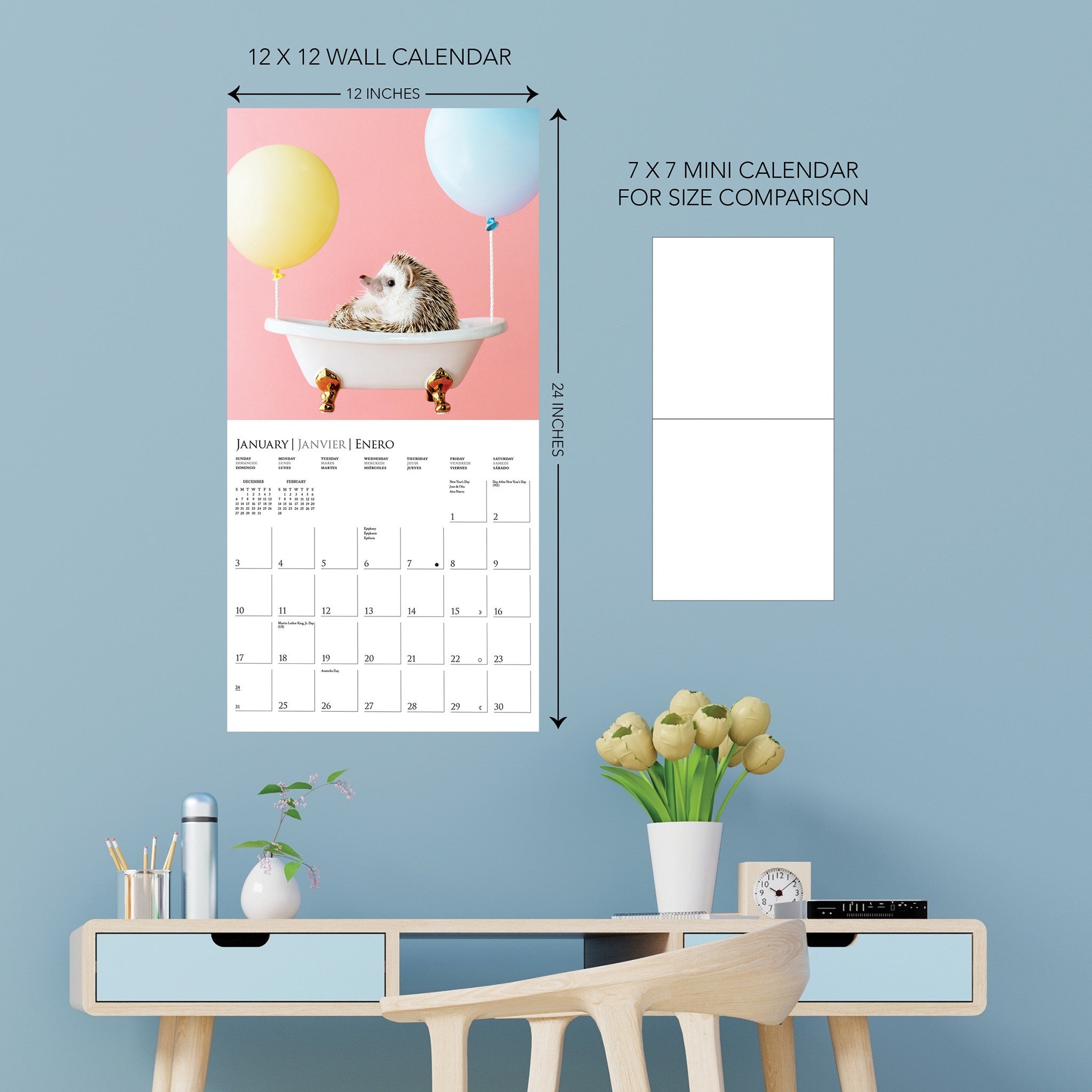 Happiest Hedgehogs 2027 Wall Calendar - Online Only