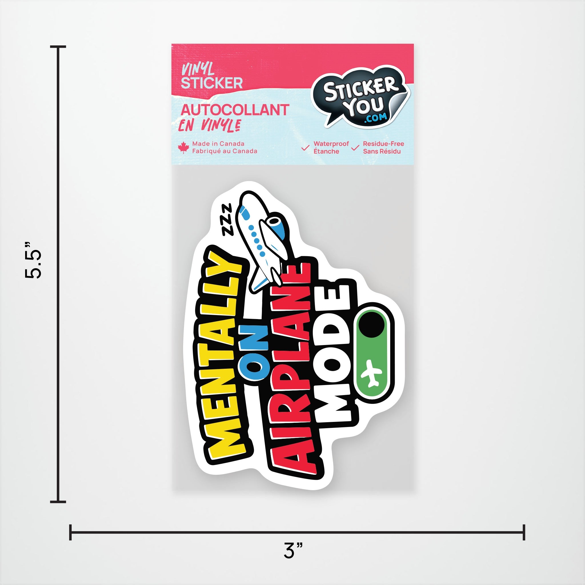Mentally on Airplane Mode Exclusive Vinyl Sticker