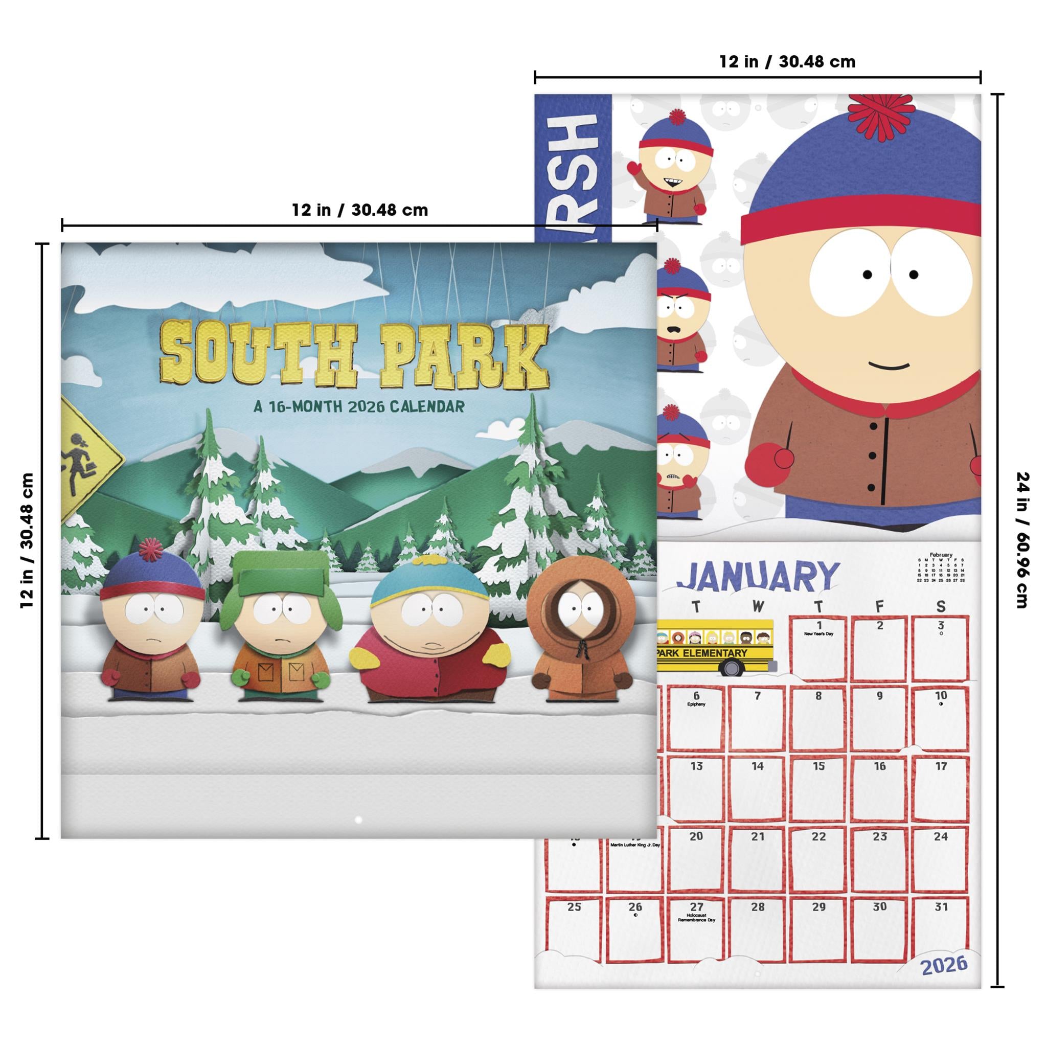 South Park 2026 Wall Calendar