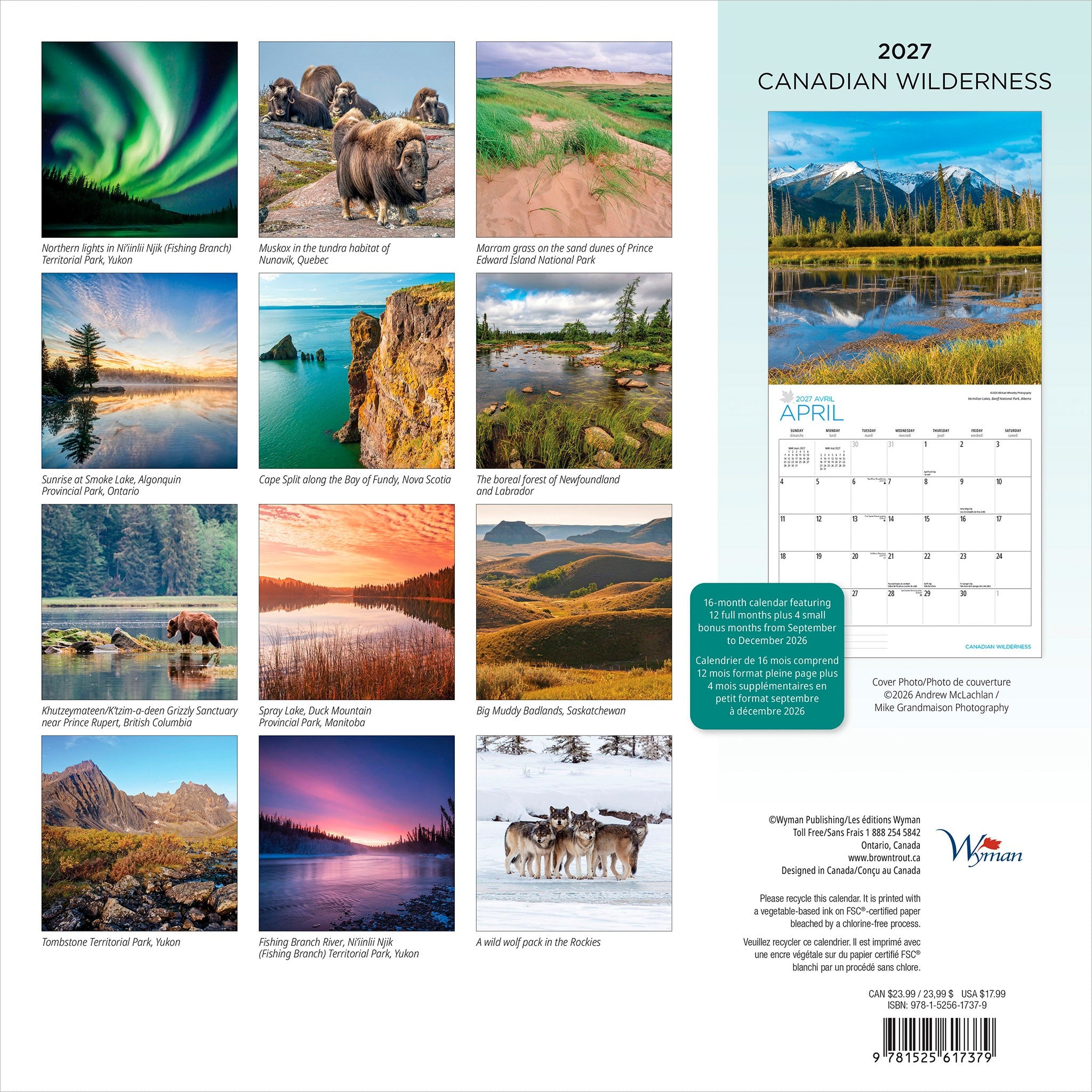 Canadian Wilderness 2027 Wall Calendar - Online Only