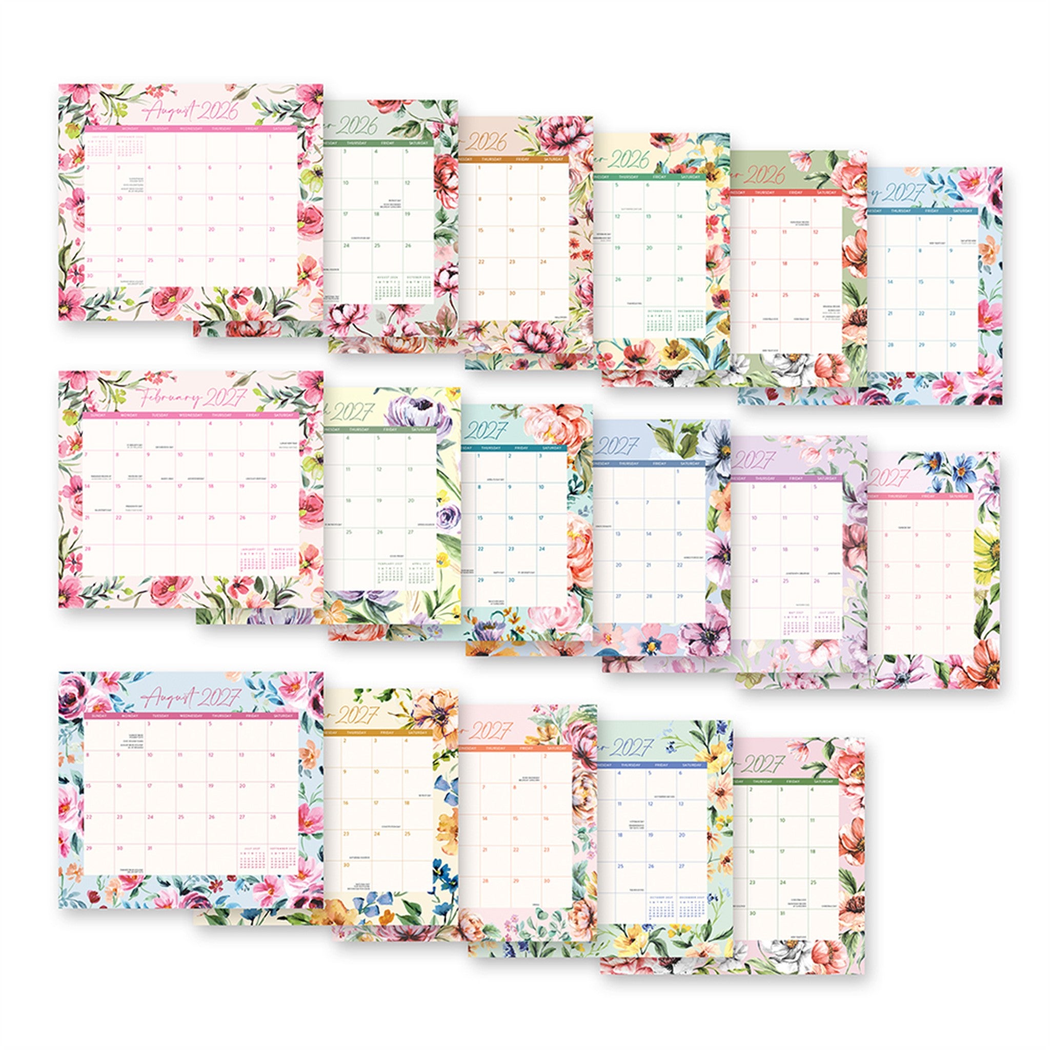 Belle Flora Magnetic Pad Exclusive 2026-2027 Mini Calendar