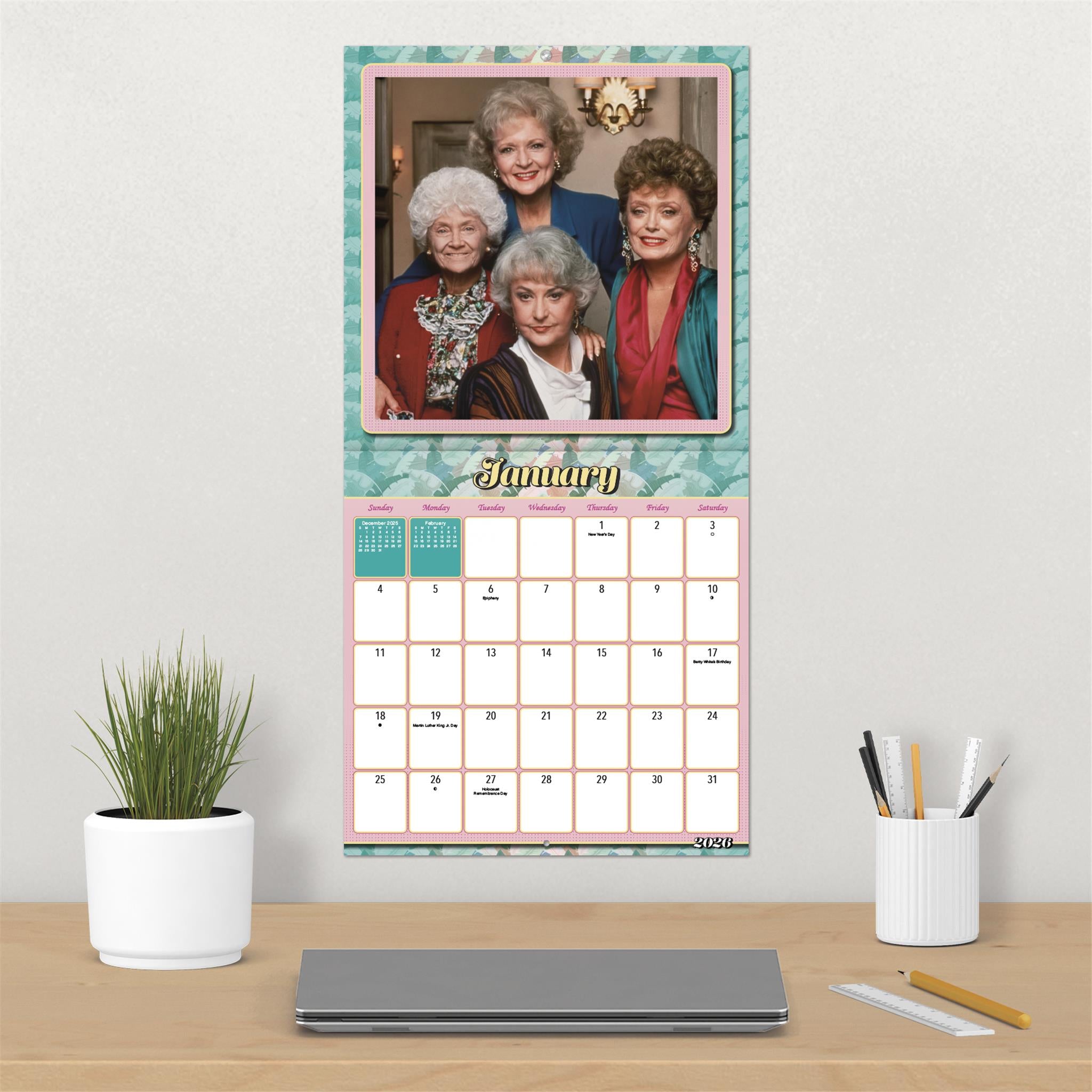 Golden Girls Exclusive with Print 2026 Deluxe Wall Calendar