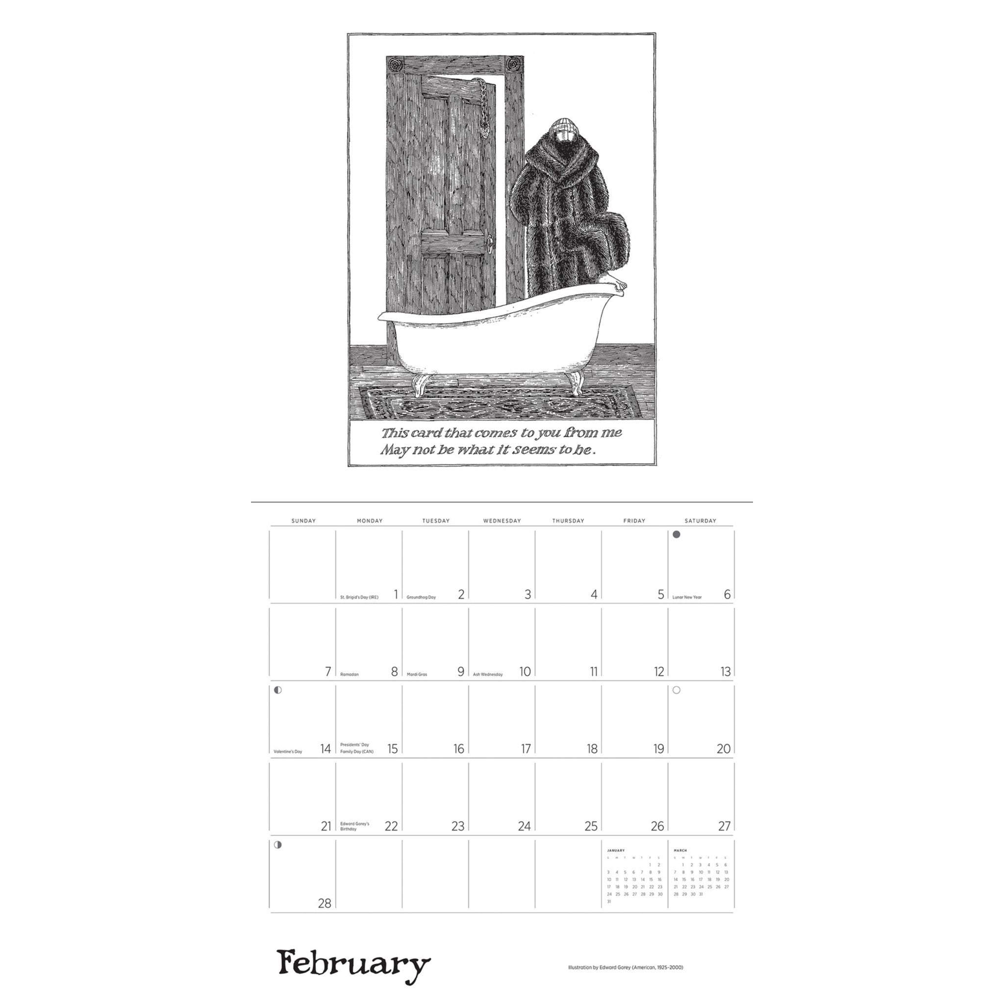 Edward Gorey 2027 Wall Calendar - Online Only