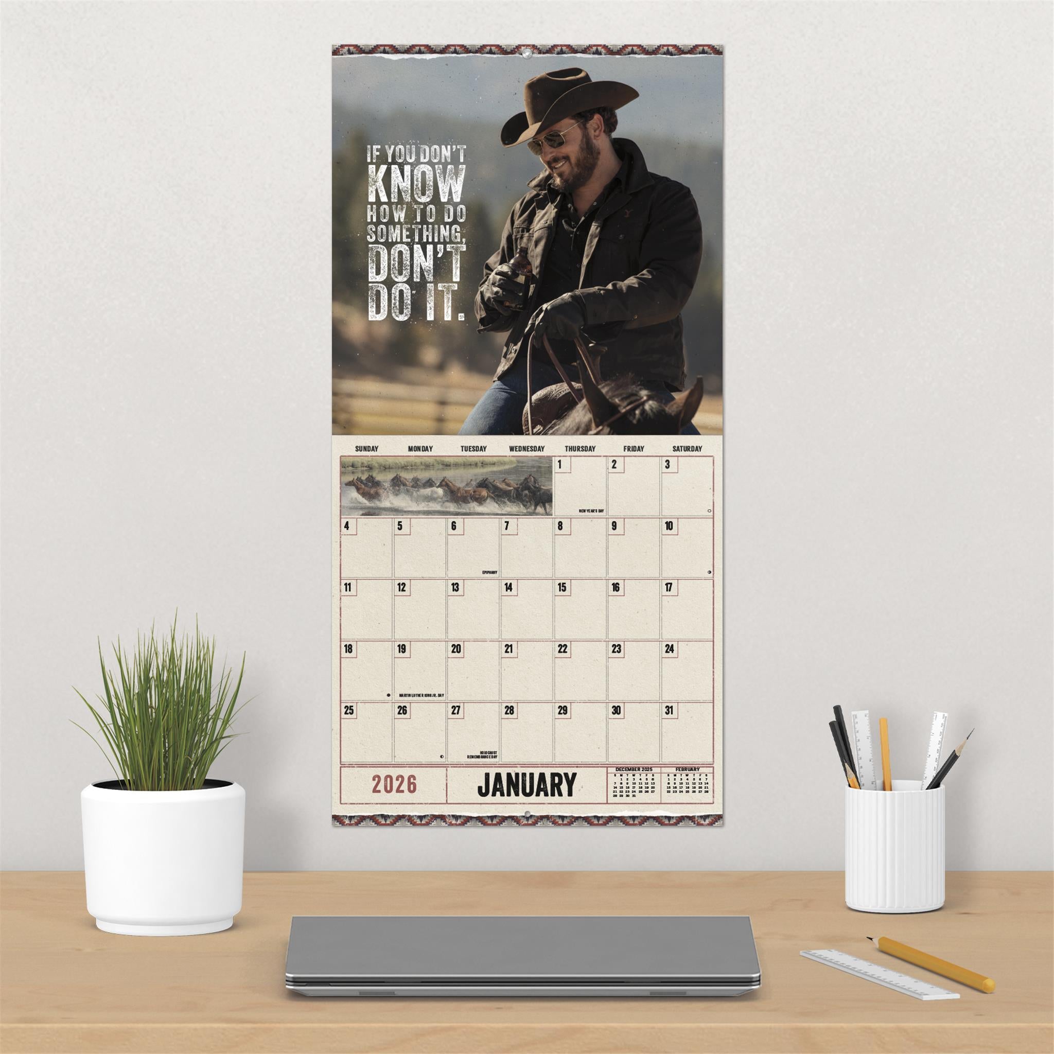 Yellowstone Rip Wheeler 2026 Wall Calendar - Online Only
