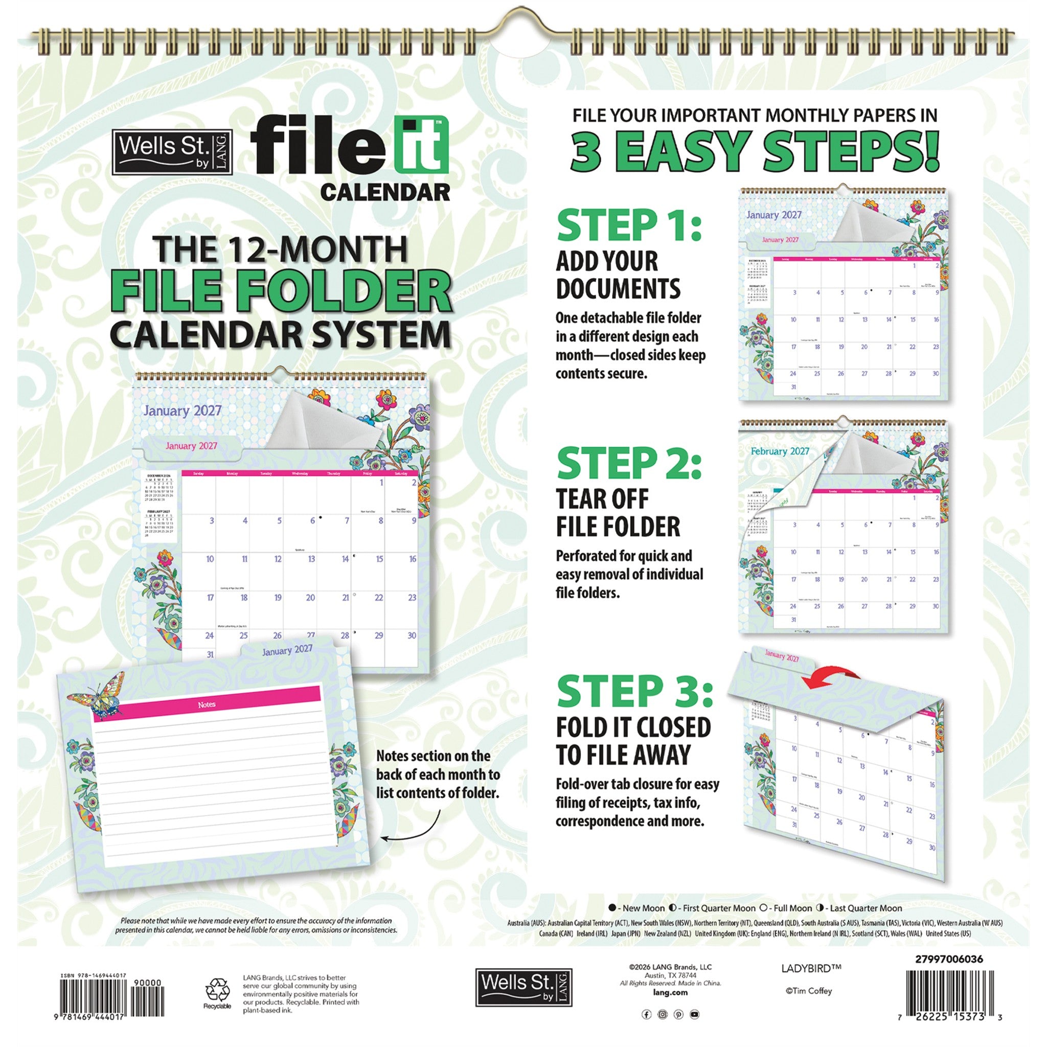 Ladybird File-It 2027 Wall Calendar
