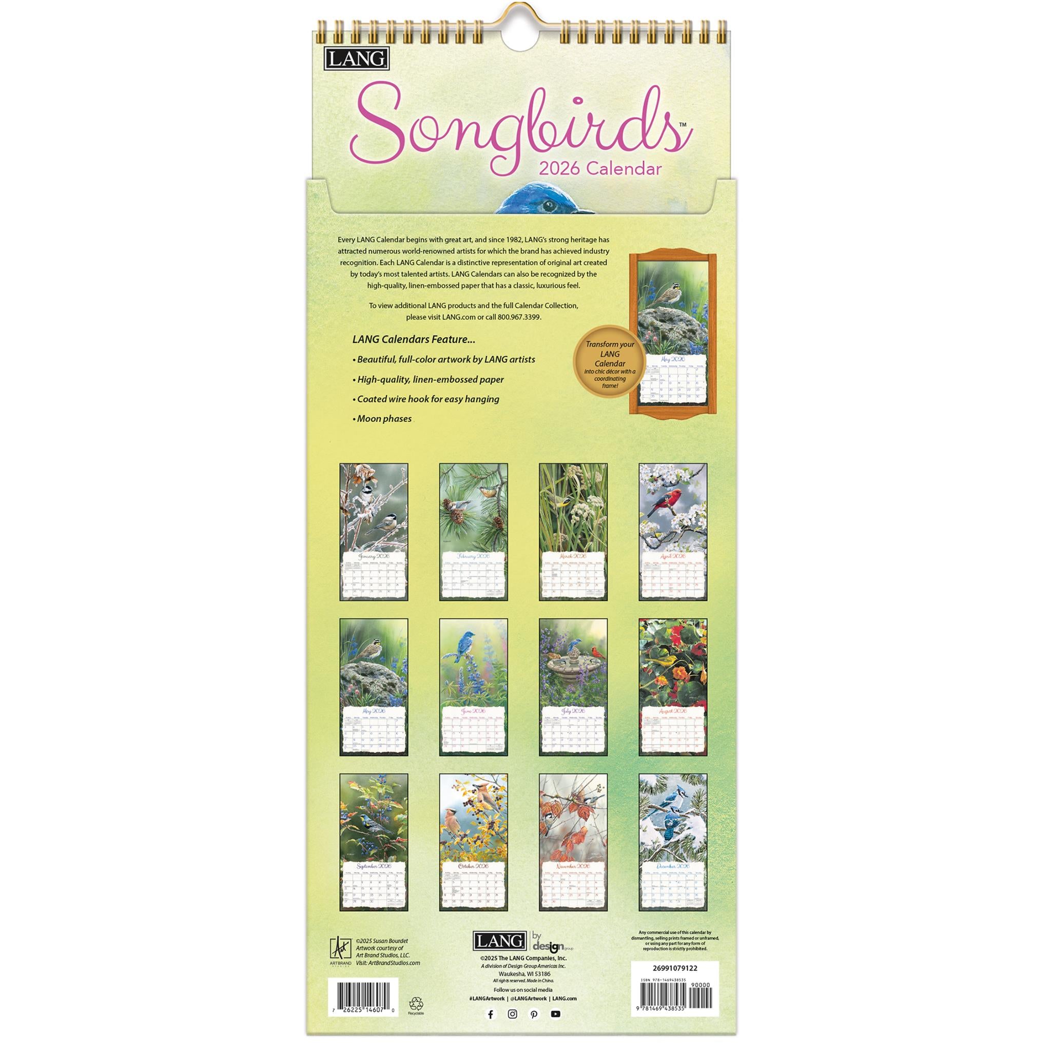 Songbirds 2026 Slim Calendar
