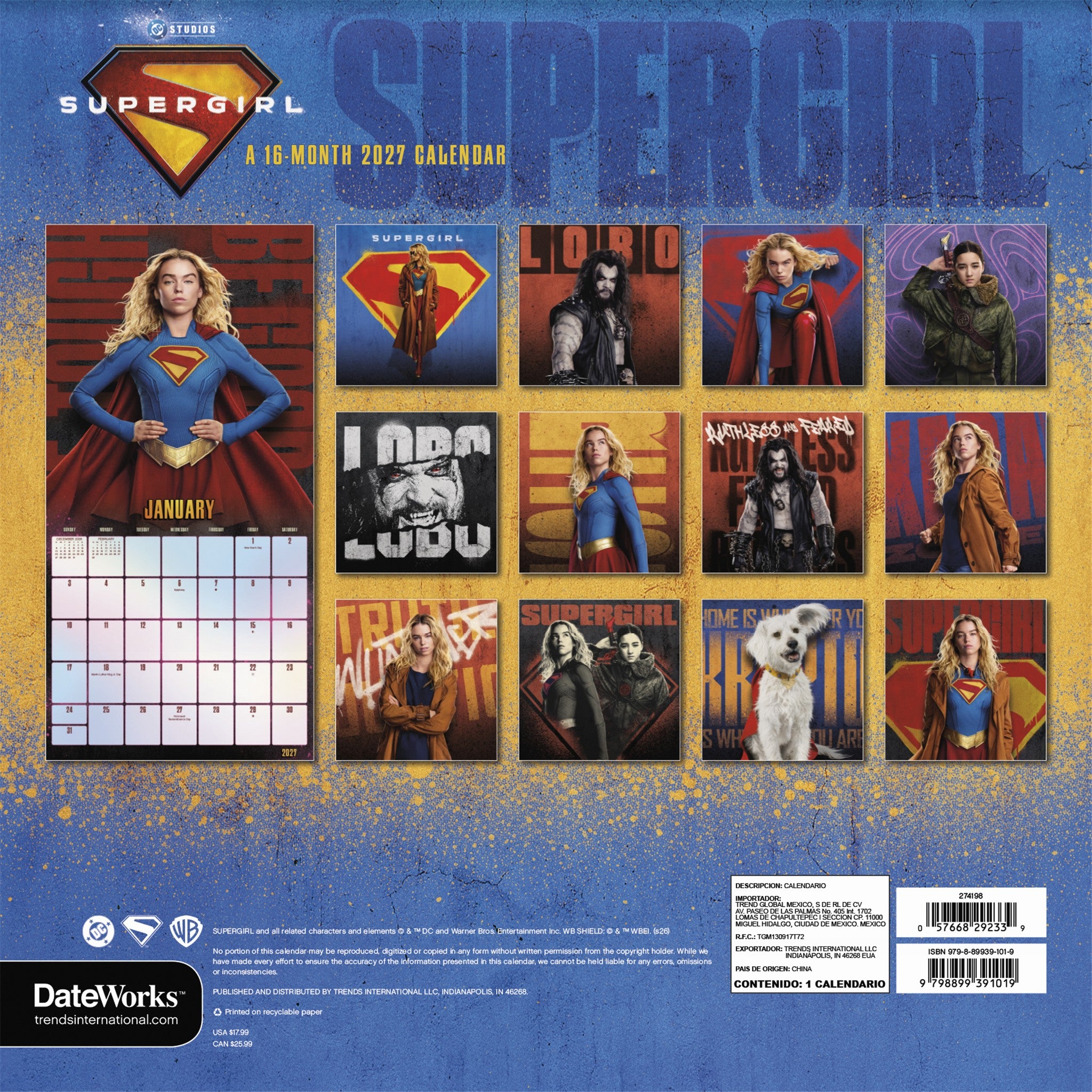 Supergirl: Woman of Tomorrow 2027 Wall Calendar