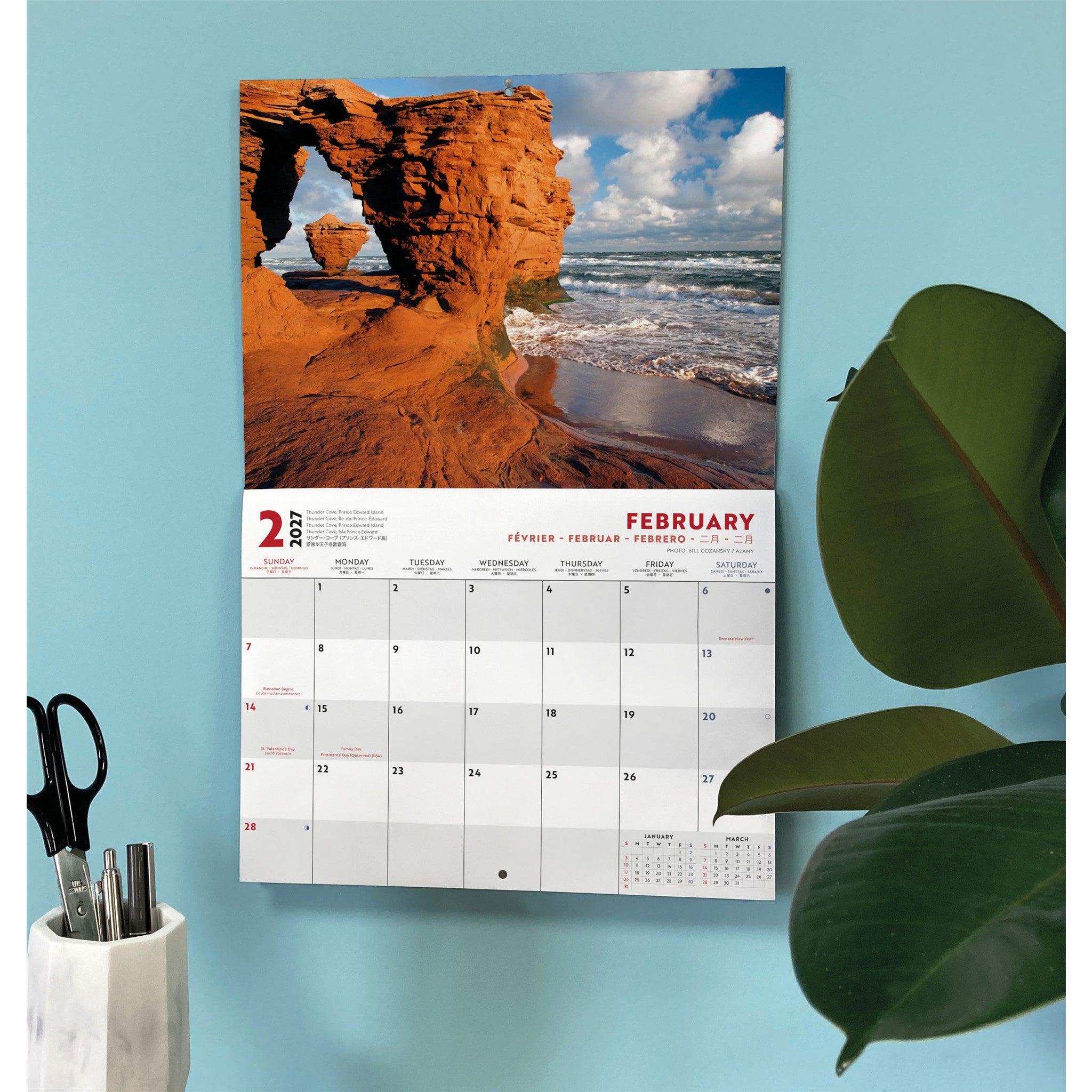 Canada Multi-Language 2027 Wall Calendar