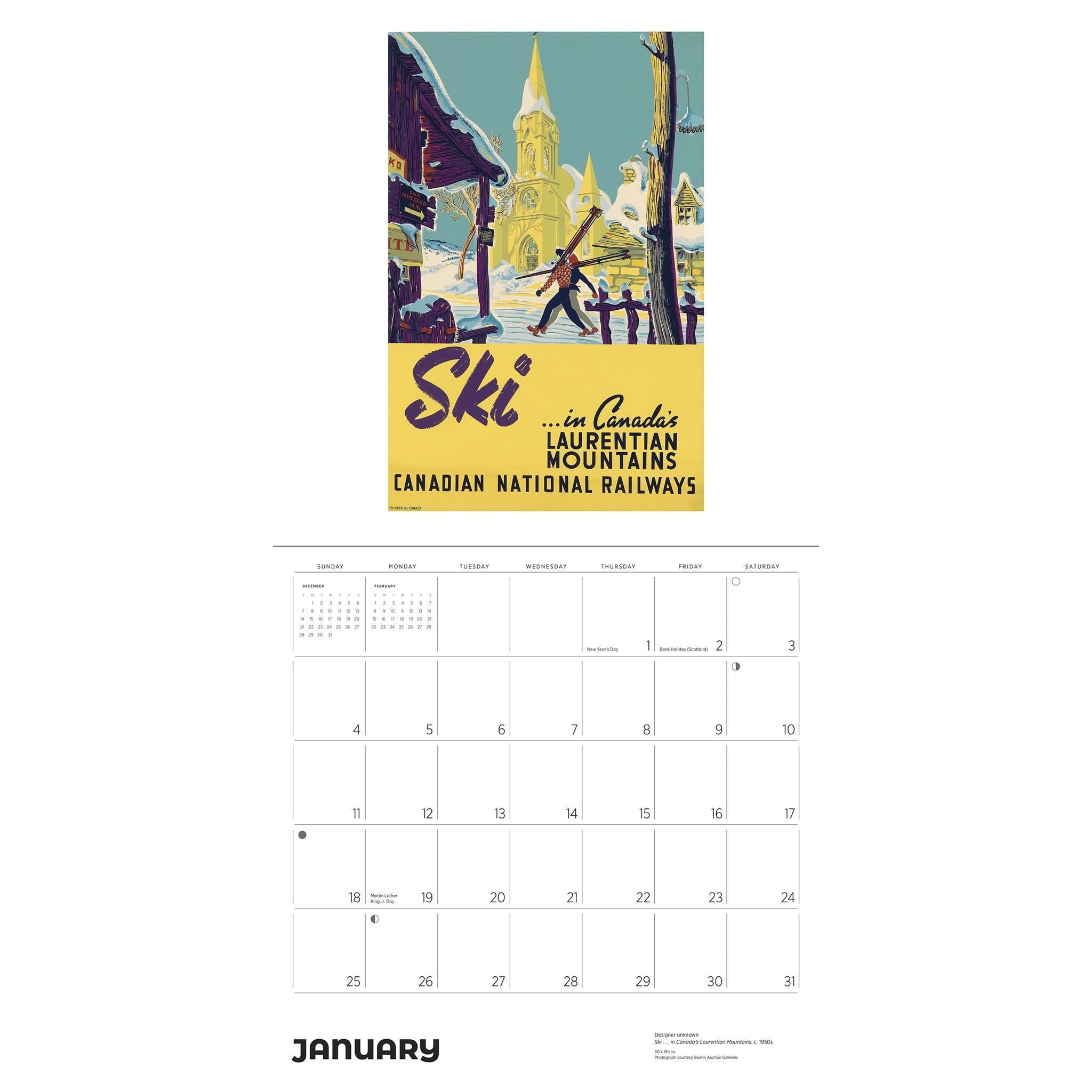 Canadian Travel Posters 2026 Wall Calendar