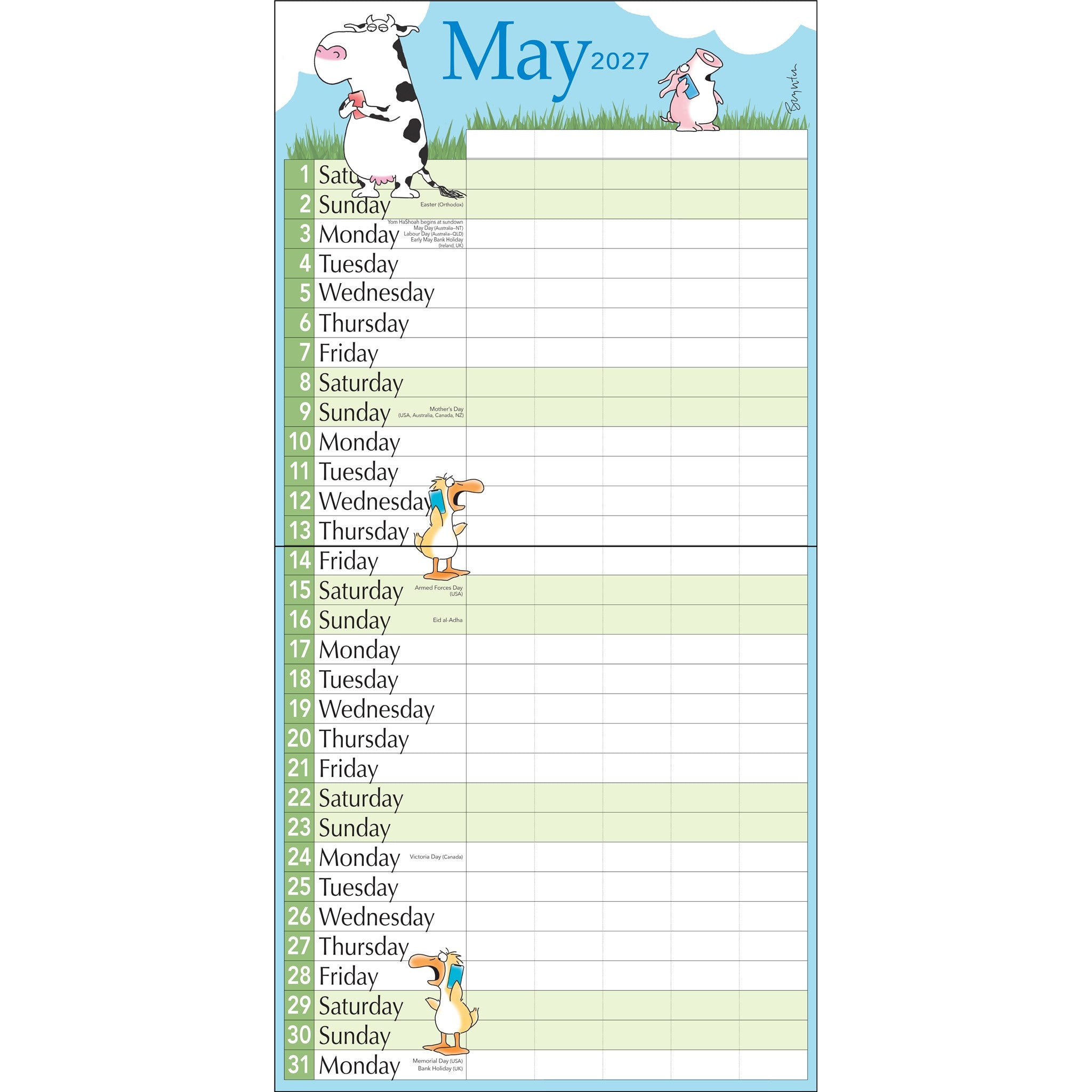 Sandra Boynton's My Family 2026-2027 Wall Calendar