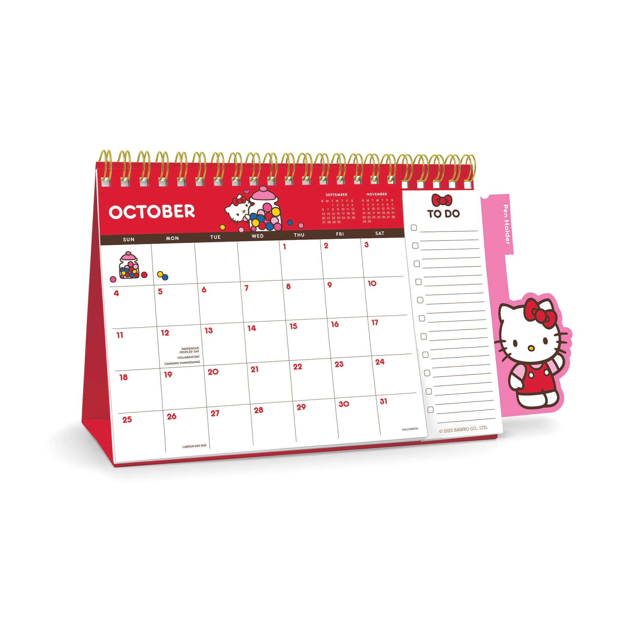 Hello Kitty Playful Pink 2026 Easel Calendar - Online Only
